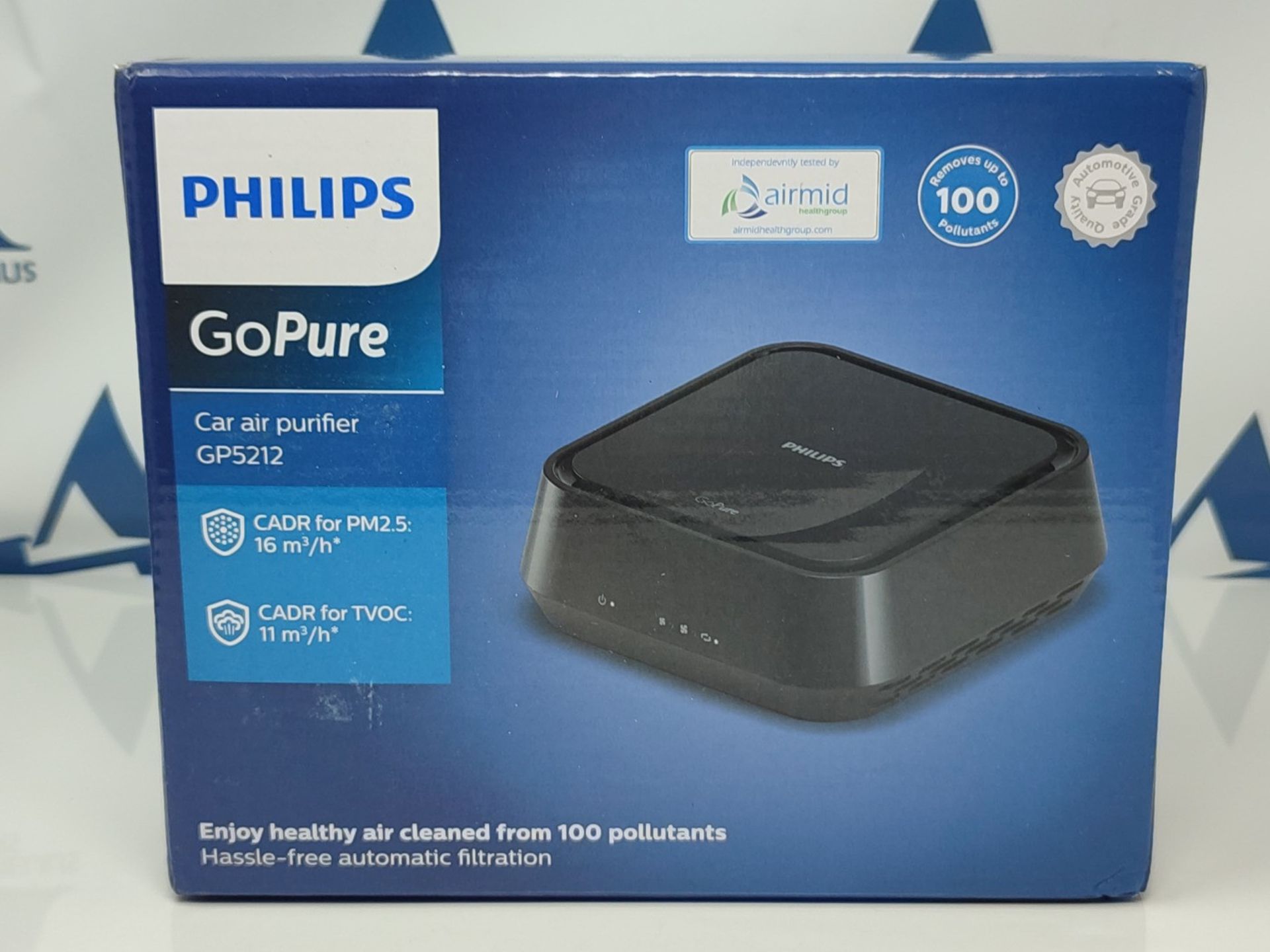 RRP £59.00 Philips car air purifier GoPure 5212 Black - Image 2 of 3
