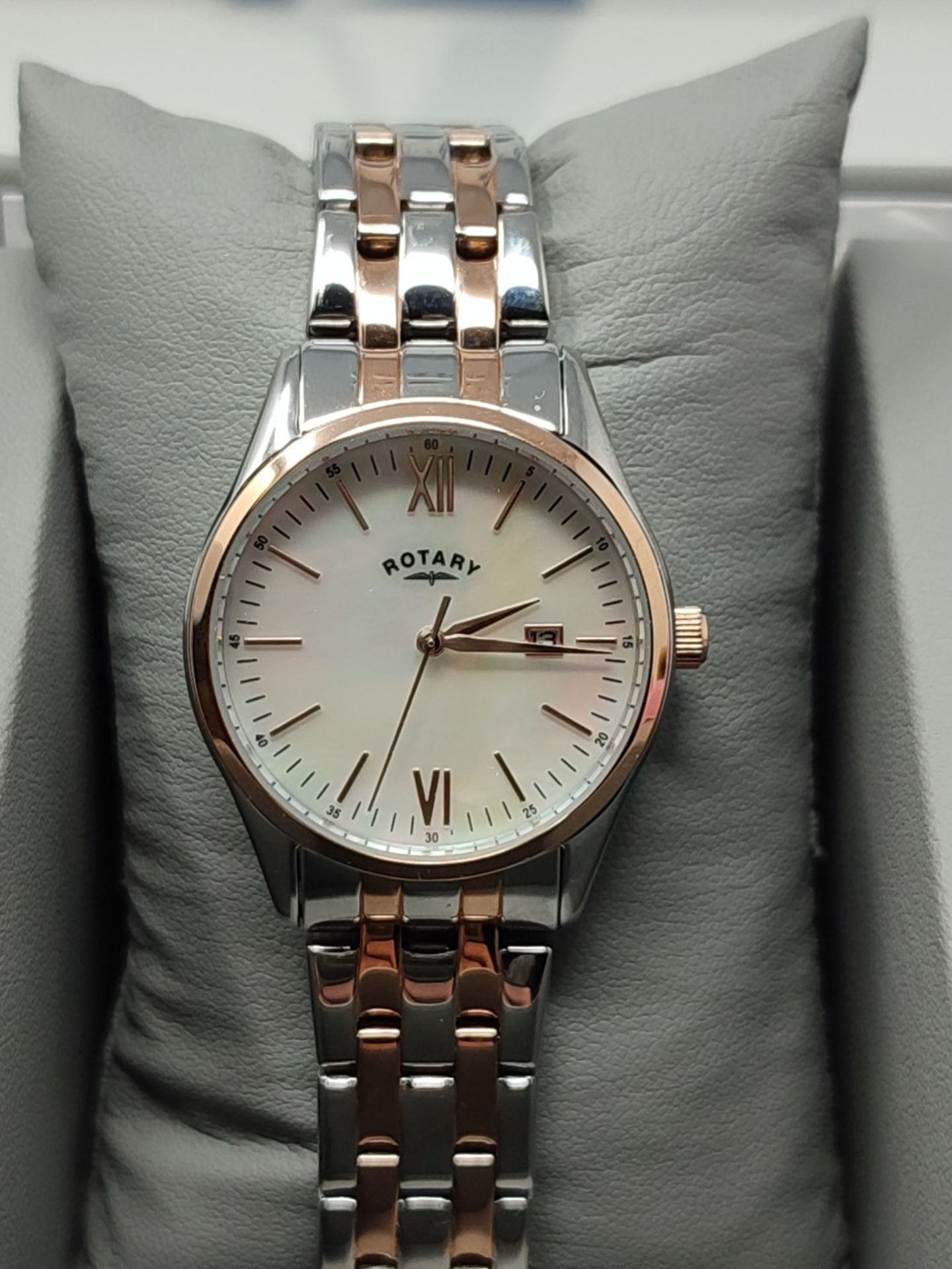 RRP £104.00 ROTARY L TWO TONE SIL ROSE BLET WATCH - Bild 3 aus 3