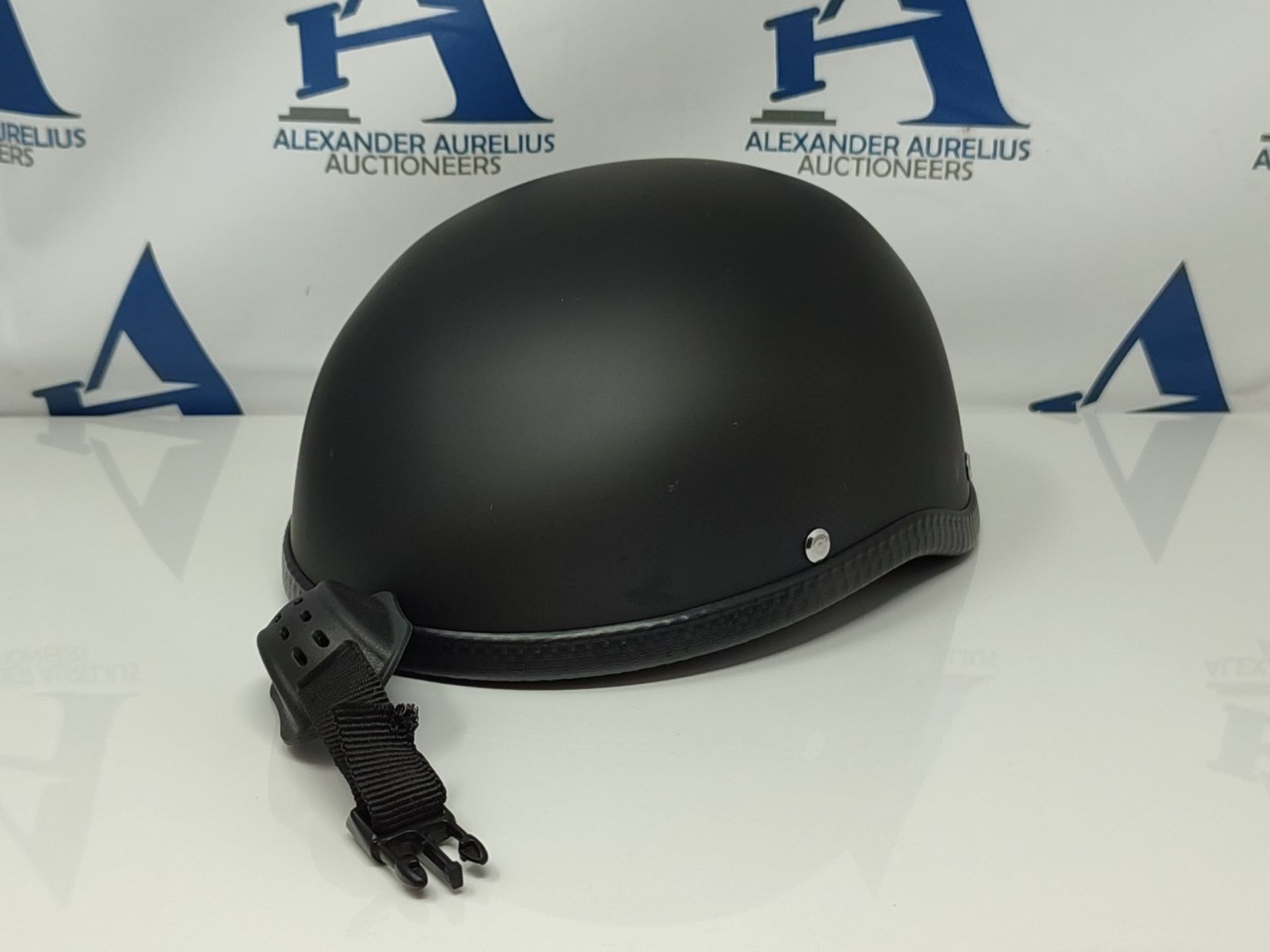 Classic Scull Cap Half Helmet Matte Black (Non DOT) - Image 2 of 3