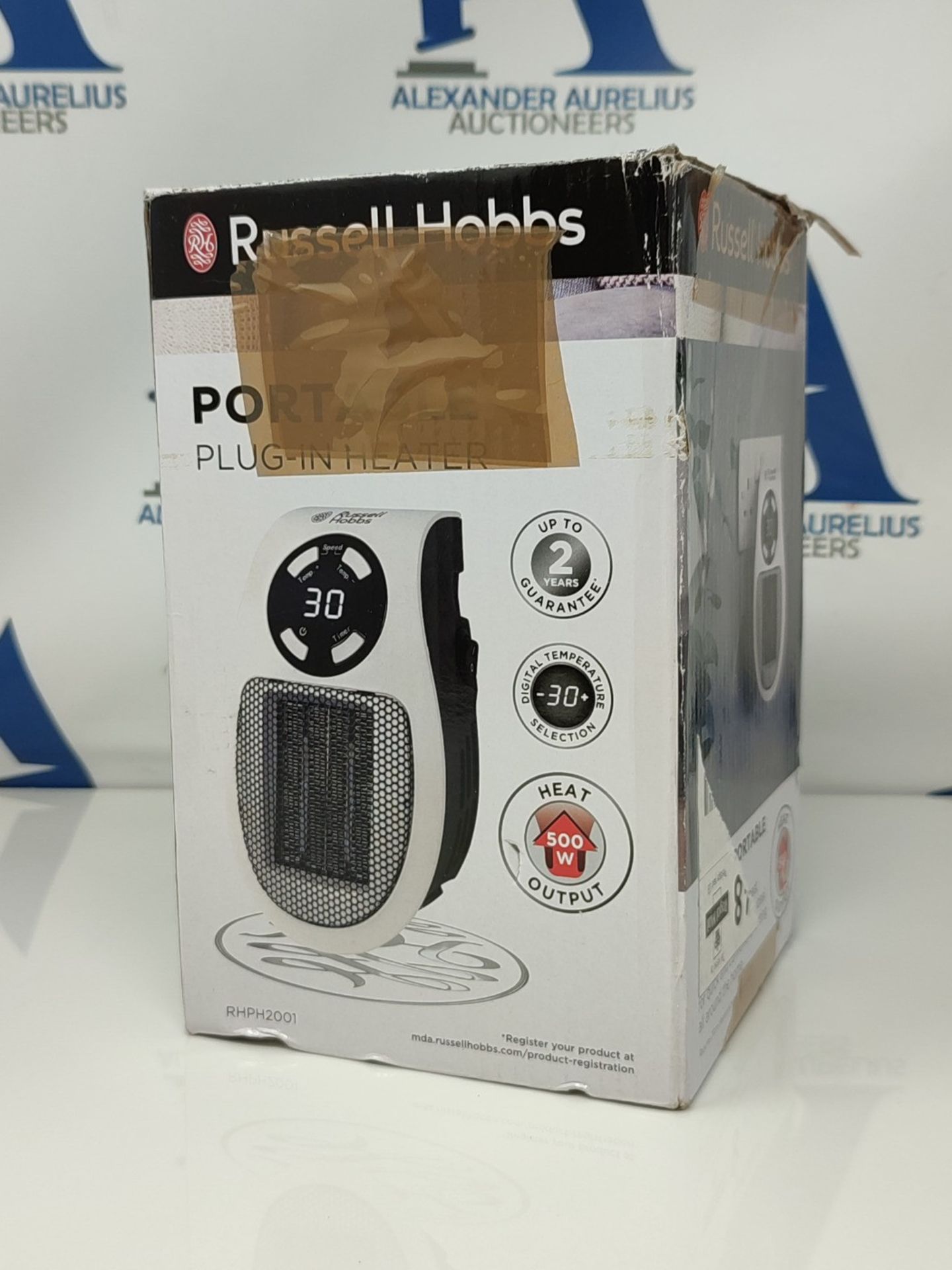 Russell Hobbs RHPH2001 500W Ceramic Plug Heater, Adjustable thermostat, 12 Hour Timer - Image 2 of 3