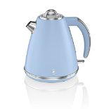 Swan SK19020BLN Retro Jug Kettle, Fast Boil, Easy Pour, 360 Degree Base, 1.5L, 3KW, Bl