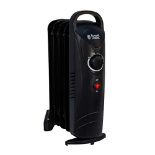 Russell Hobbs 650W Oil Filled Radiator, 5 Fin Portable Electric Heater - Black, Adjust