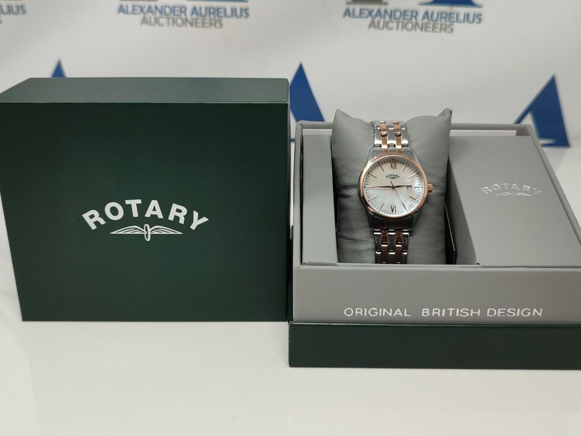 RRP £104.00 ROTARY L TWO TONE SIL ROSE BLET WATCH