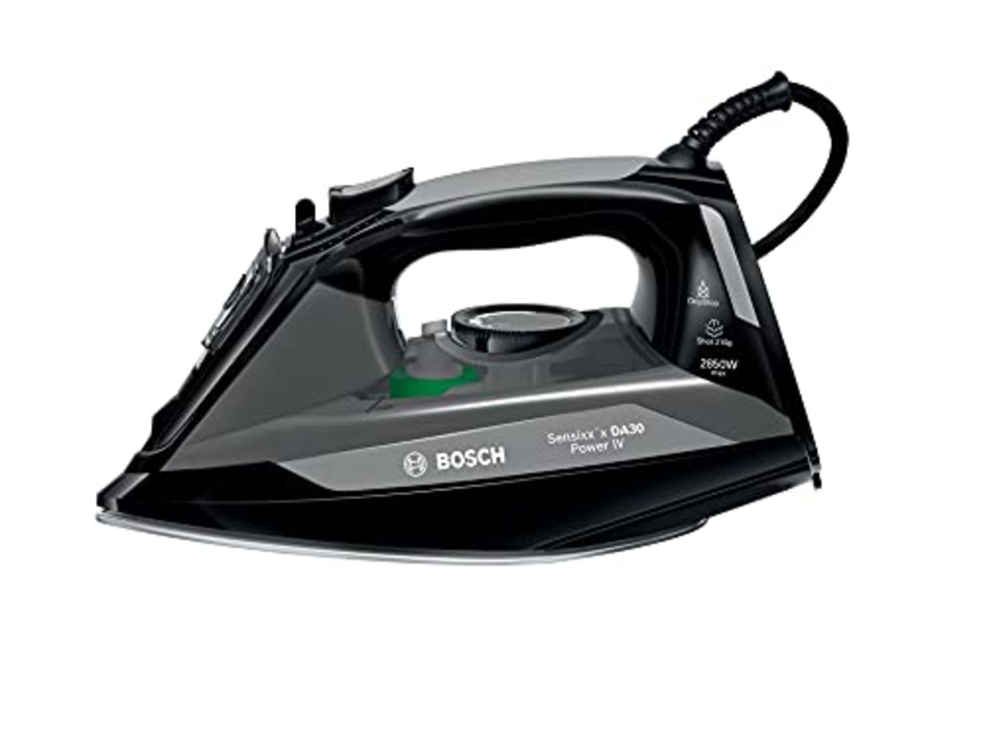 RRP £51.00 Bosch TDA3022GB Sensixx'x DA30 Steam Iron, 2850 W, Black/Grey