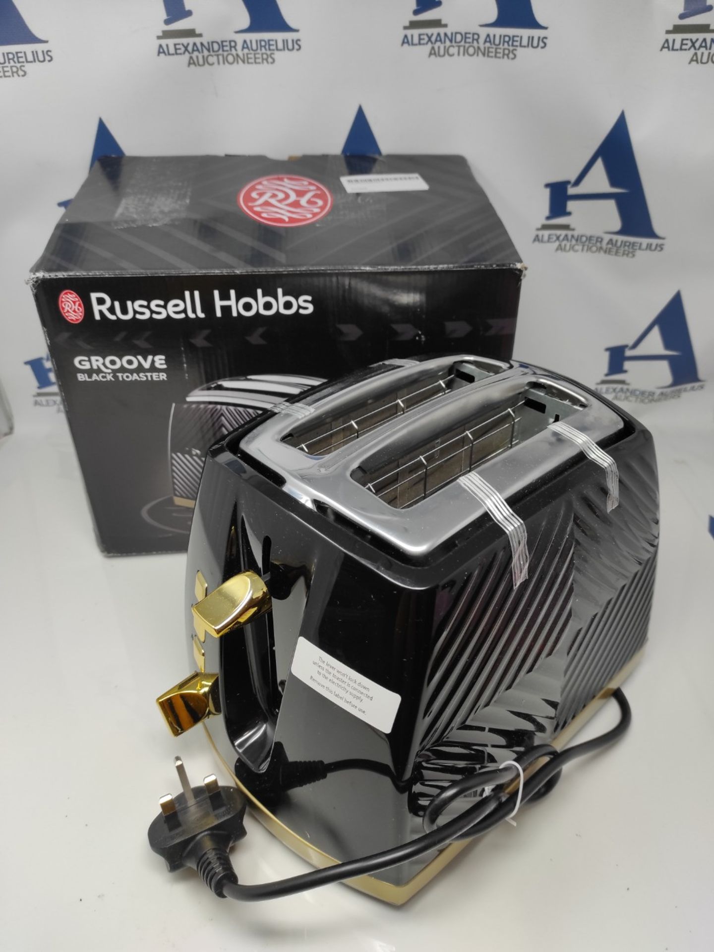 Russell Hobbs 26390 Groove 2 Slice Toaster, Tactile 3D Design Bread Toaster with Froze - Image 2 of 2