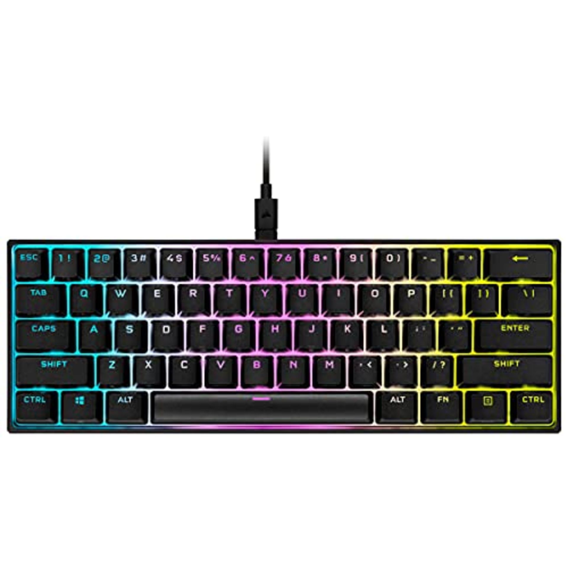 RRP £112.00 Corsair K65 RGB MINI 60% Mechanical Gaming Keyboard (Adjustable RGB Lighting Single Ke