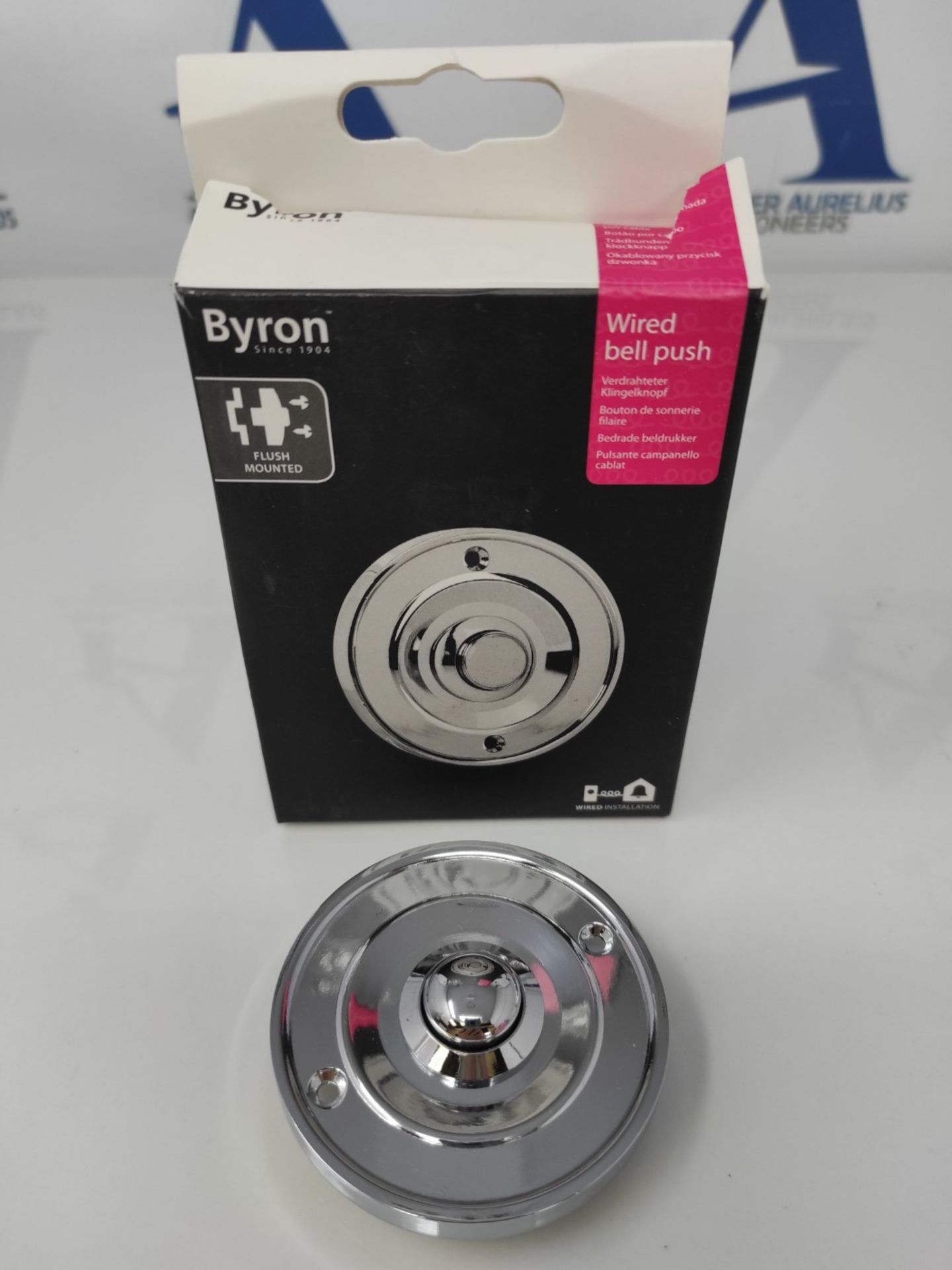 Byron DBW-21073 Flush-Mounted Bell Button - Silver/Chrome Effect - Image 2 of 2