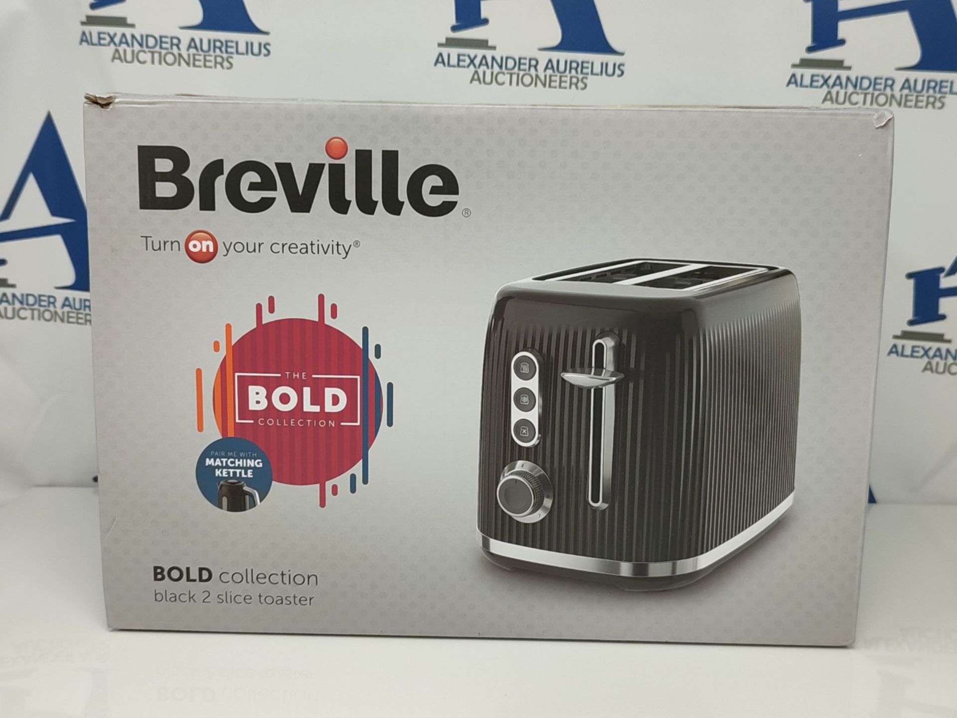 Breville Bold Black 2-Slice Toaster with High-Lift and Wide Slots | Black and Silver C - Bild 2 aus 3