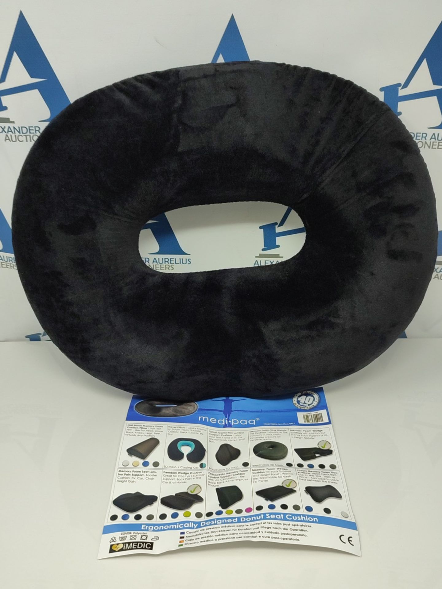 iMedic Donut Cushion for Women - 1x Black Seat Cushion for Haemorrhoids & Postnatal Pa - Bild 2 aus 2