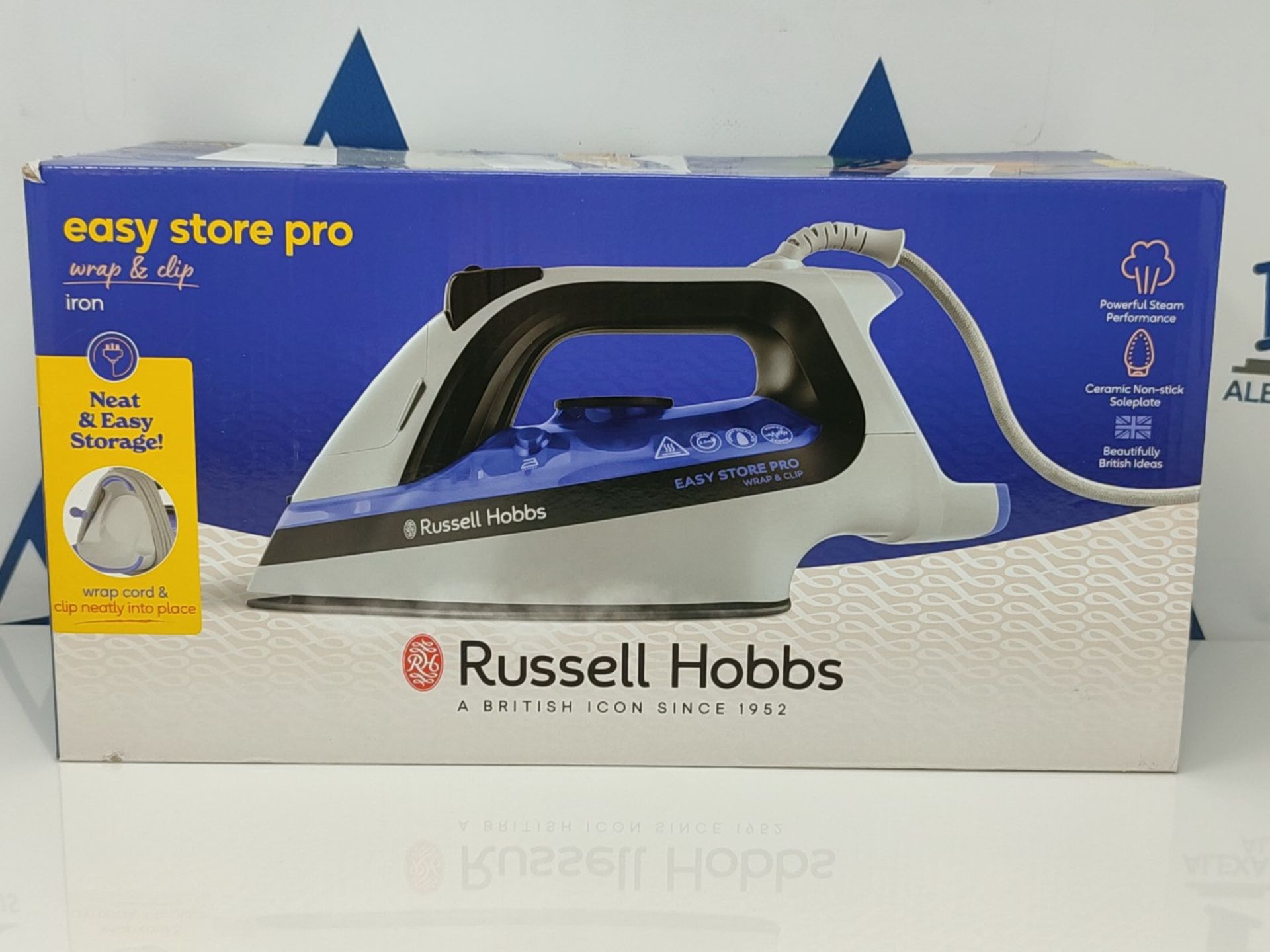 Russell Hobbs Easy Store Wrap & Clip Steam Iron, Non Stick Ceramic Soleplate, 320ml Wa - Image 2 of 3