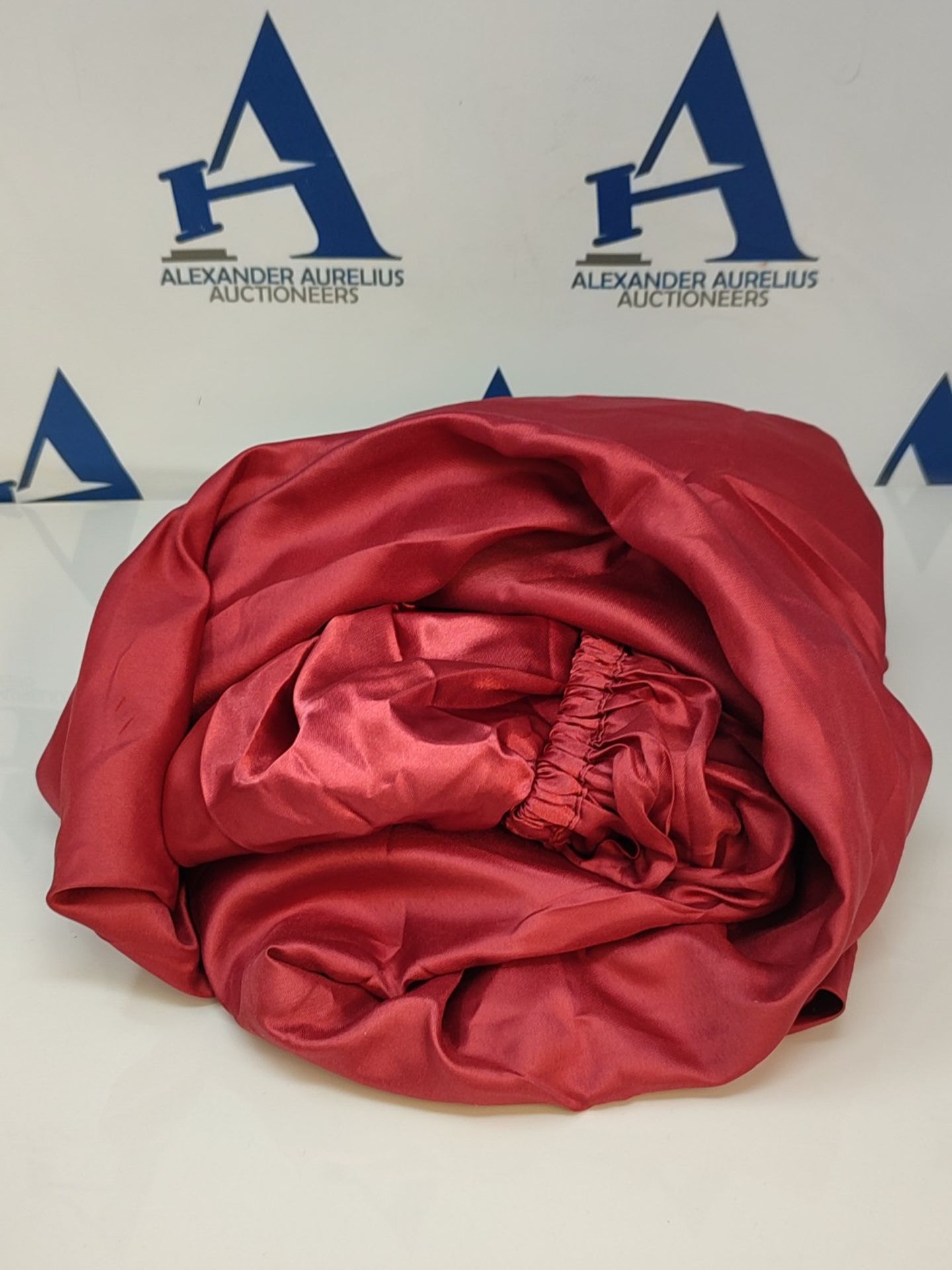 NORCH Red Satin Silk Fitted Sheet Double 36cm - Luxury Sexy Soft - Shrinkage and Fade