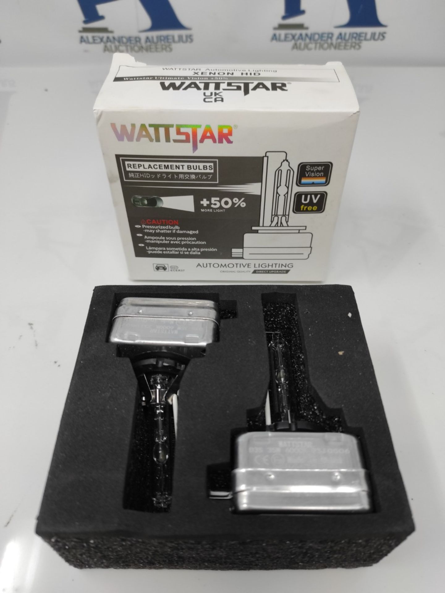 Wattstar Car HID D3S Xenon Headlight Bulbs, 35W 6000K 12V OEM Replacement for Halogen
