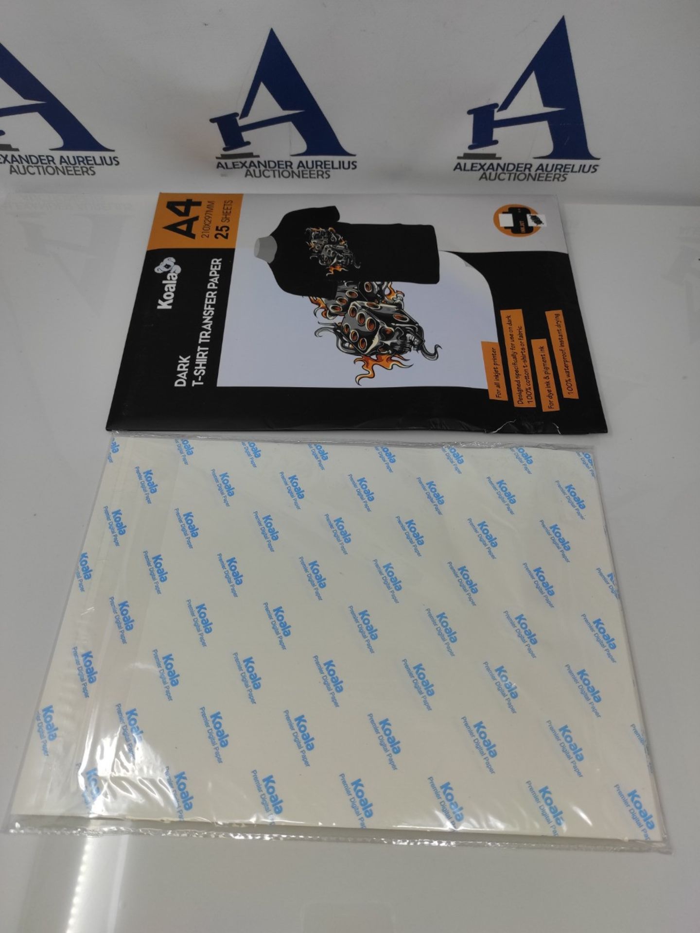 KOALA Premium Inkjet Iron On T Shirt Transfer Paper for Black and Dark Fabrics x 25 Sh