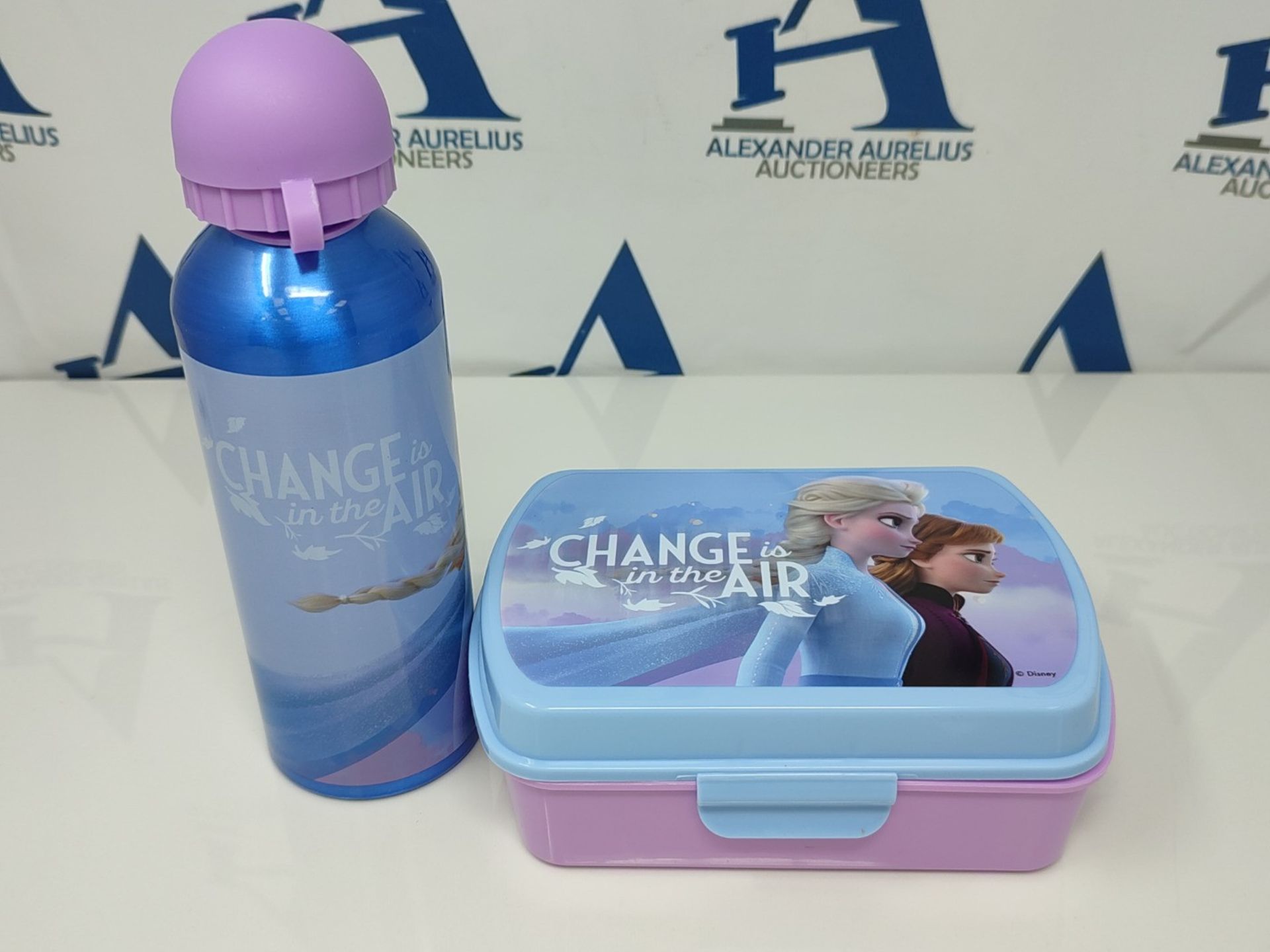 2Pcs Frozen Kids Lunchbox and Sports Water Bottle Set Travel Picnic Non-Toxic Children - Image 2 of 2