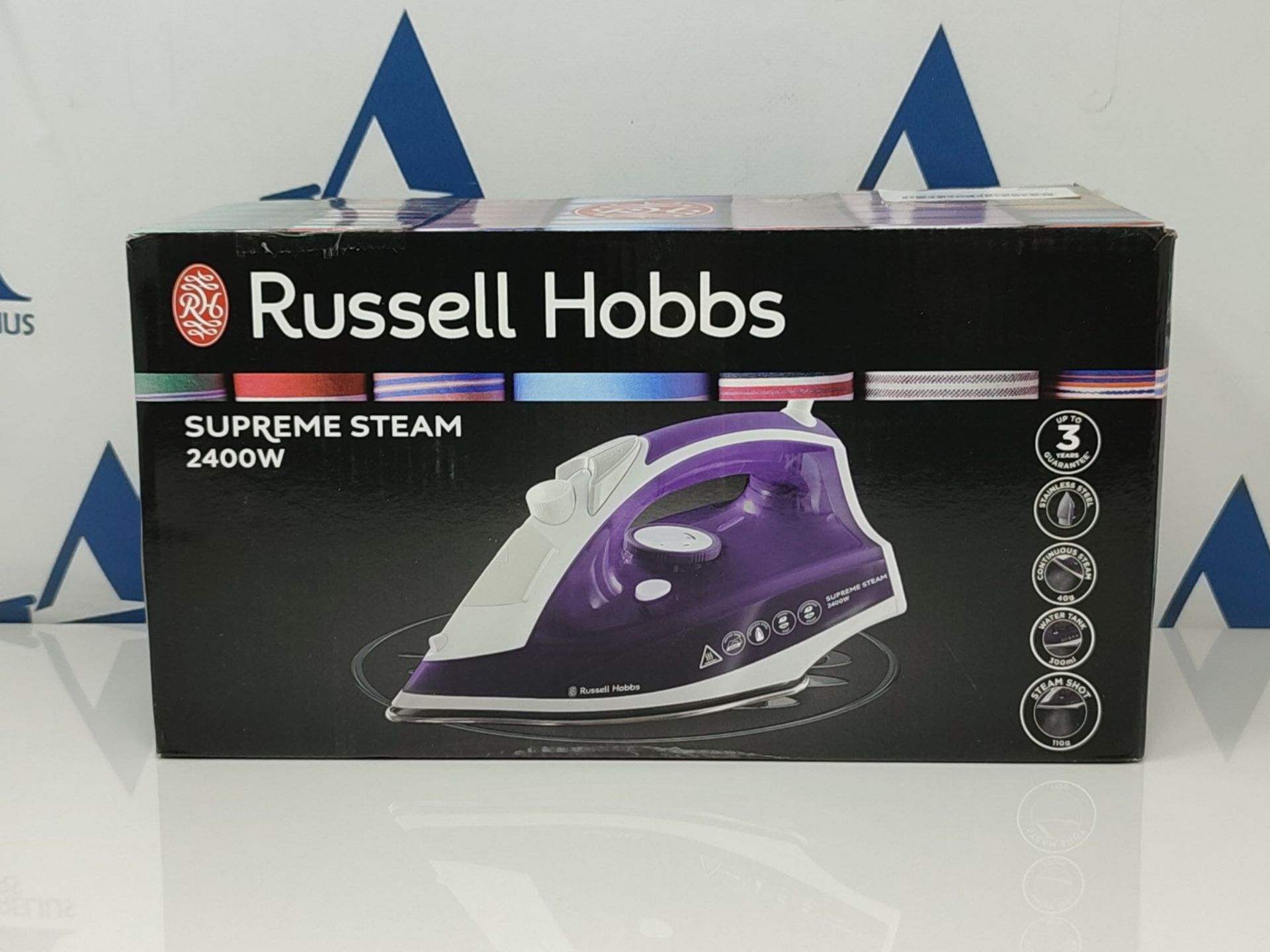 Russell Hobbs Supreme Steam Iron, Powerful vertical steam function, Non-stick stainles - Image 2 of 3