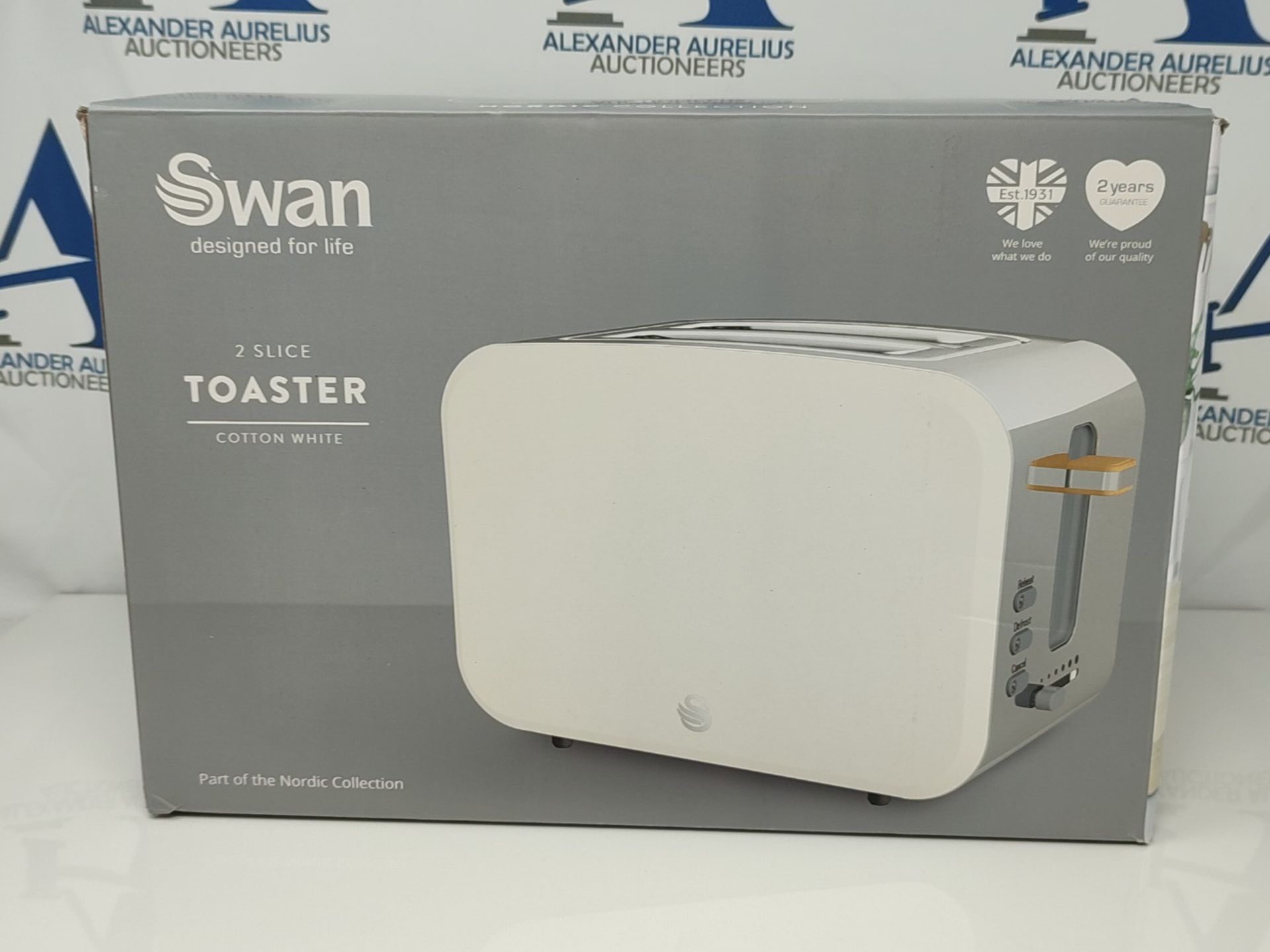 Swan ST14610WHTN, 2 Slice Nordic Toaster, Soft Touch Housing and Matt Finish, 900W, Co - Image 2 of 3