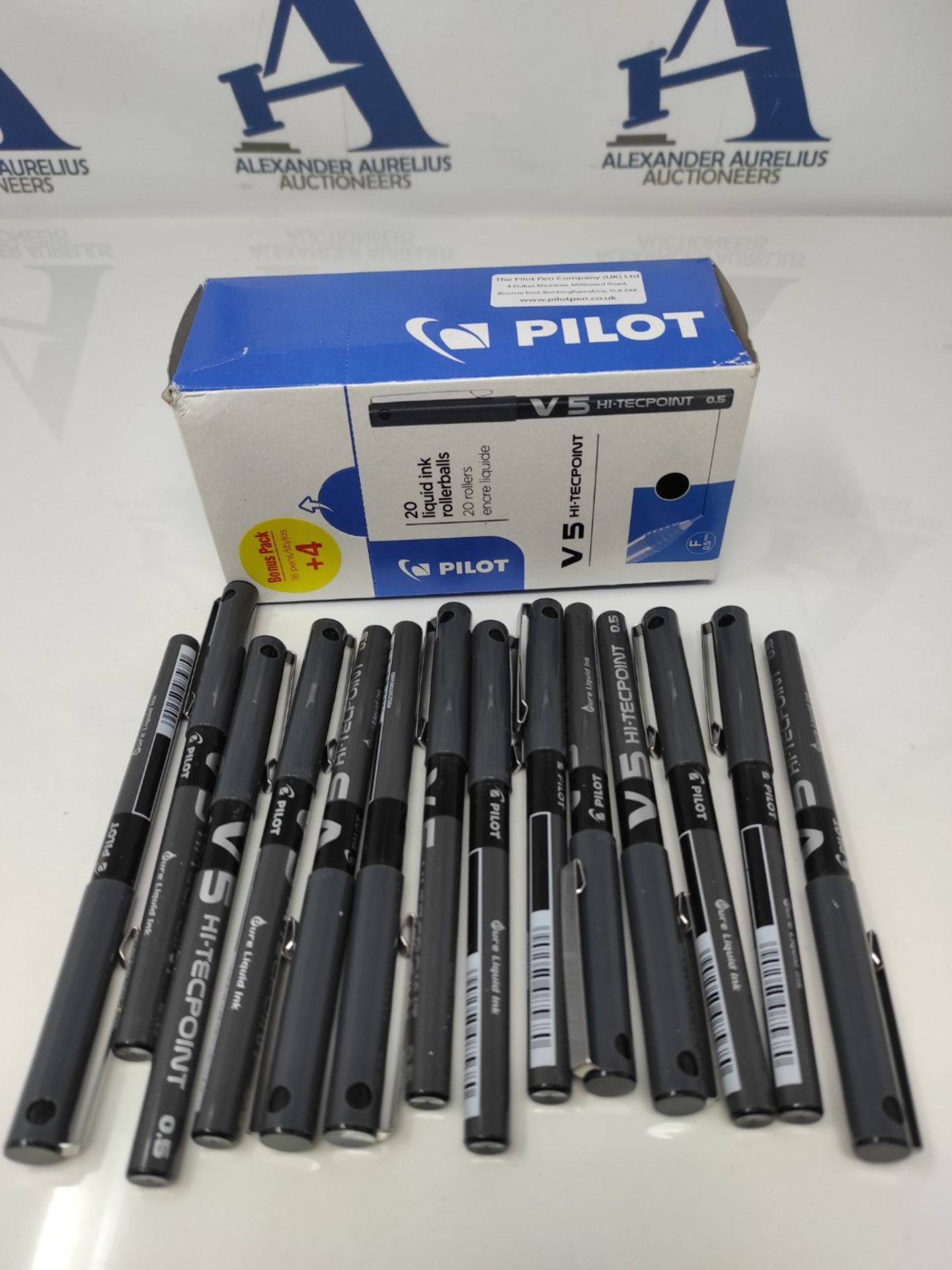 Pilot 3131910516507 V5 Hi-Tecpoint Liquid Ink Roller Pen - Black (Pack of 20) - Image 2 of 2