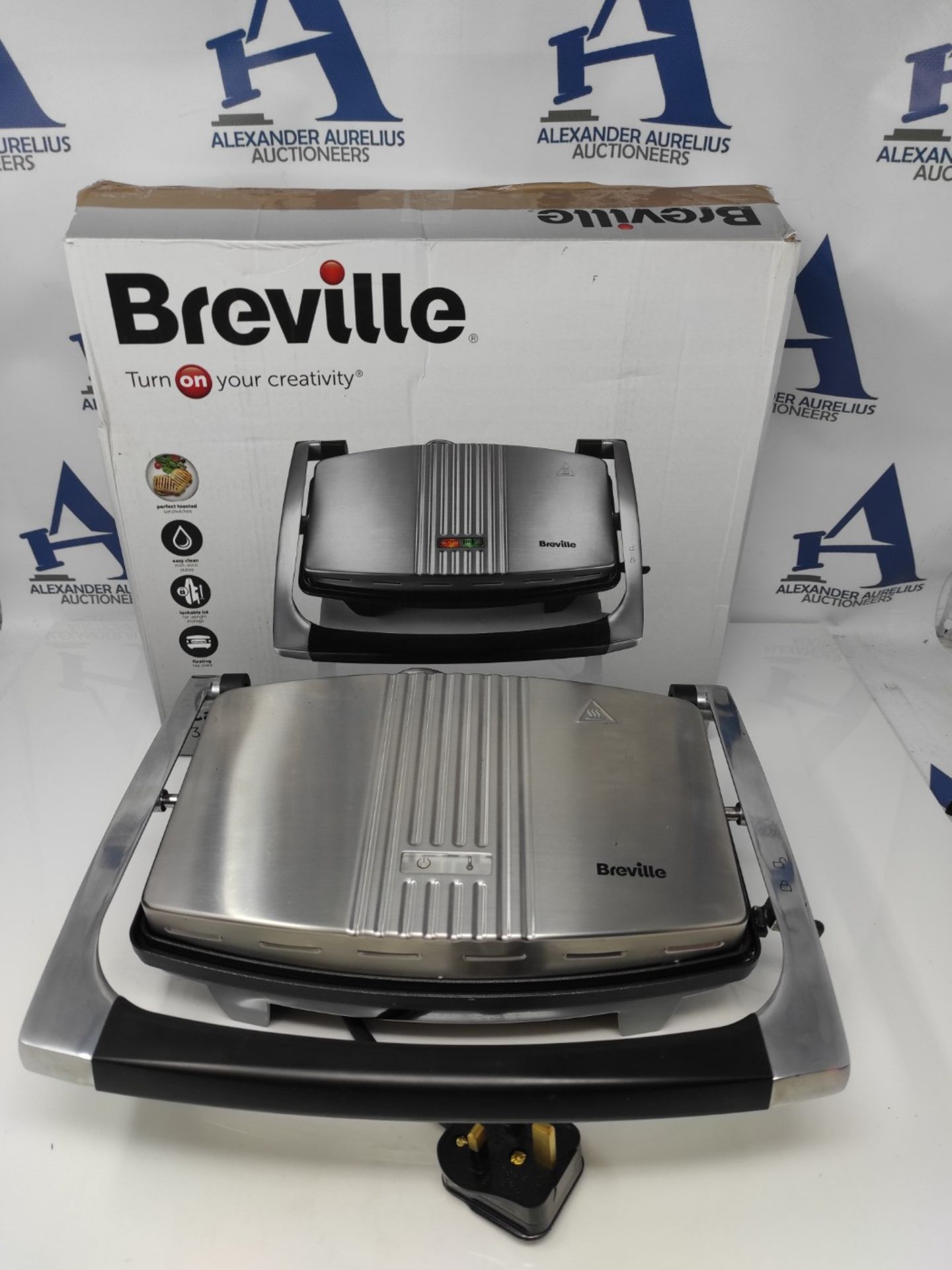 Breville Sandwich/Panini Press & Toastie Maker | 3-Slice | Non-stick-coated aluminium - Image 2 of 3