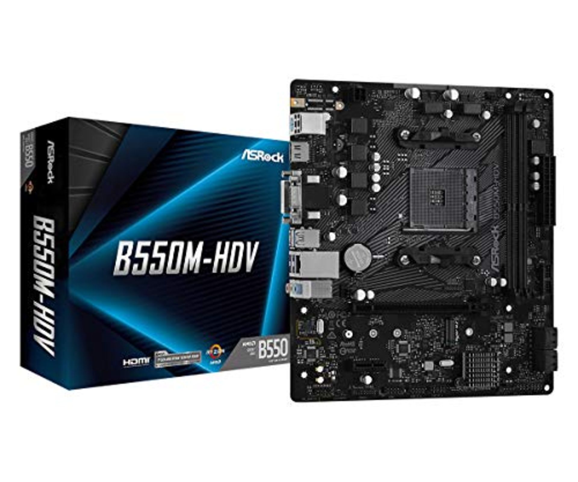 RRP £79.00 Asrock B550M-HDV AMD B550 Emplacement AM4 micro ATX