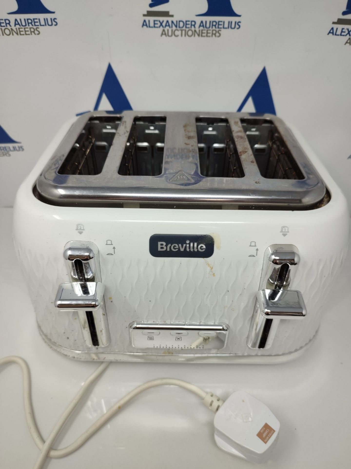 Breville Curve 4-Slice Toaster with High Lift and Wide Slots | White & Chrome [VTT911] - Image 2 of 3