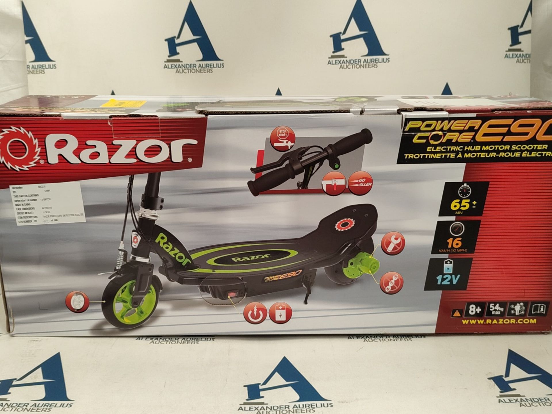 RRP £170.00 [INCOMPLETE] Razor Children's - Green Razor Powercore E90 Scooter, Green - Bild 2 aus 3