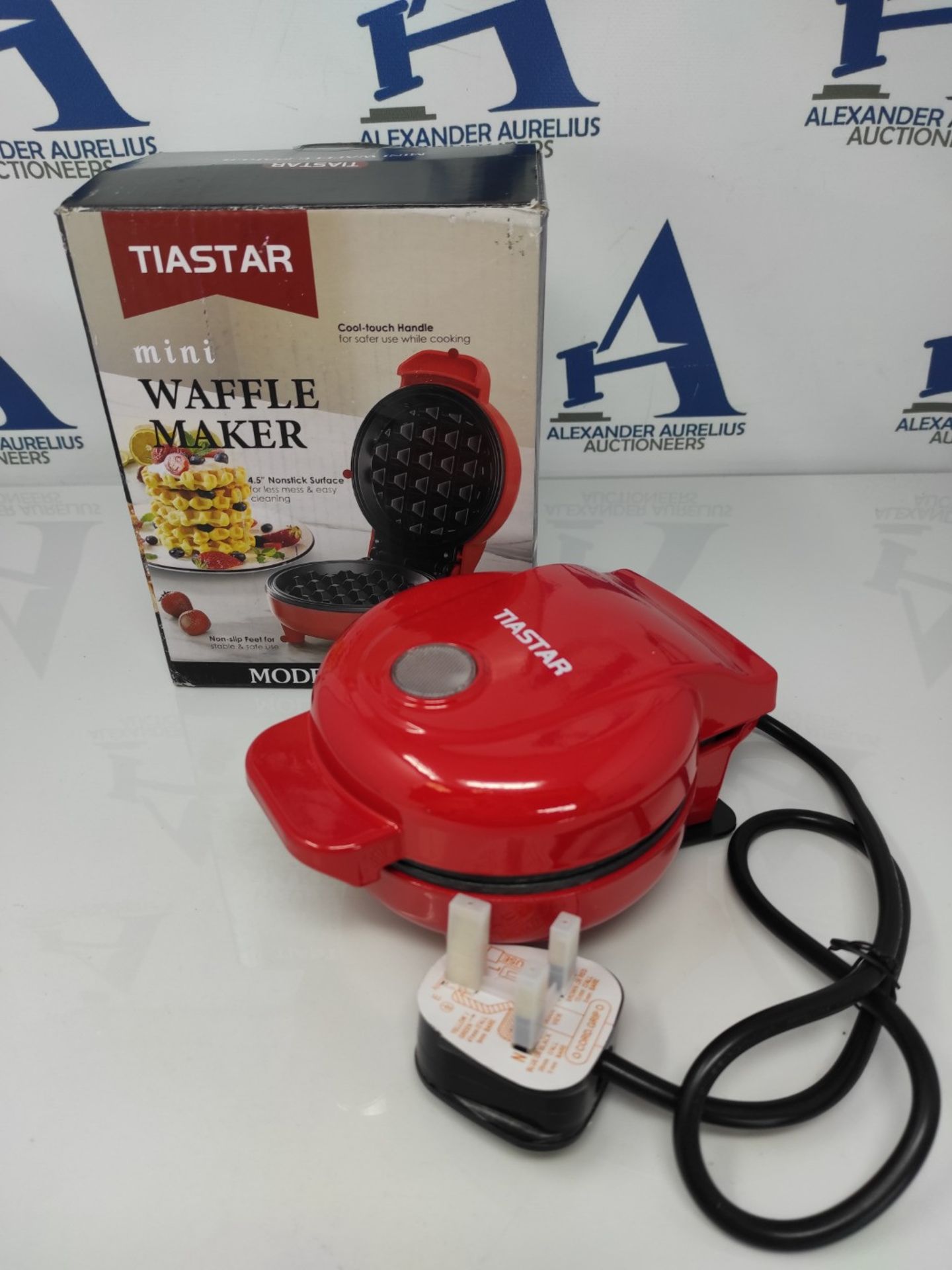 Tiastar ABW59 Mini Waffle Maker, Power/Ready Indicator Light, Non Stick Coating, 550 W - Image 2 of 3