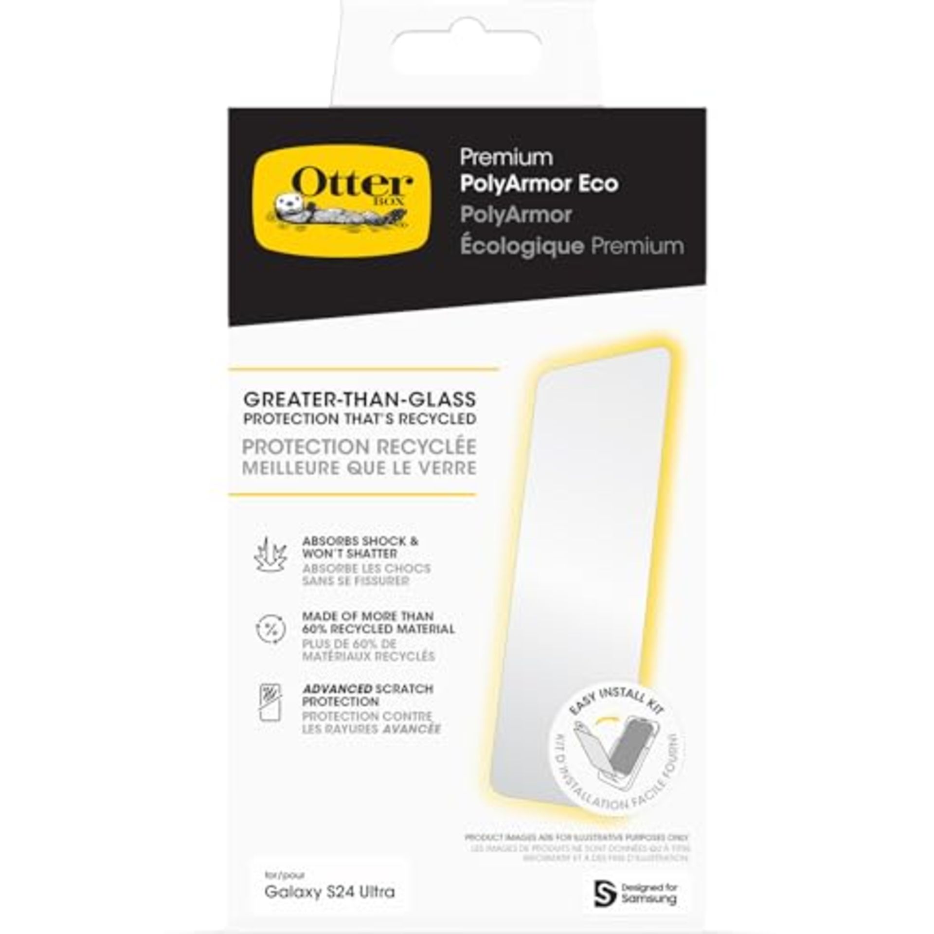 OtterBox Premium PolyArmour Eco Screen Protector for Samsung Galaxy S24 Ultra, Ultra S