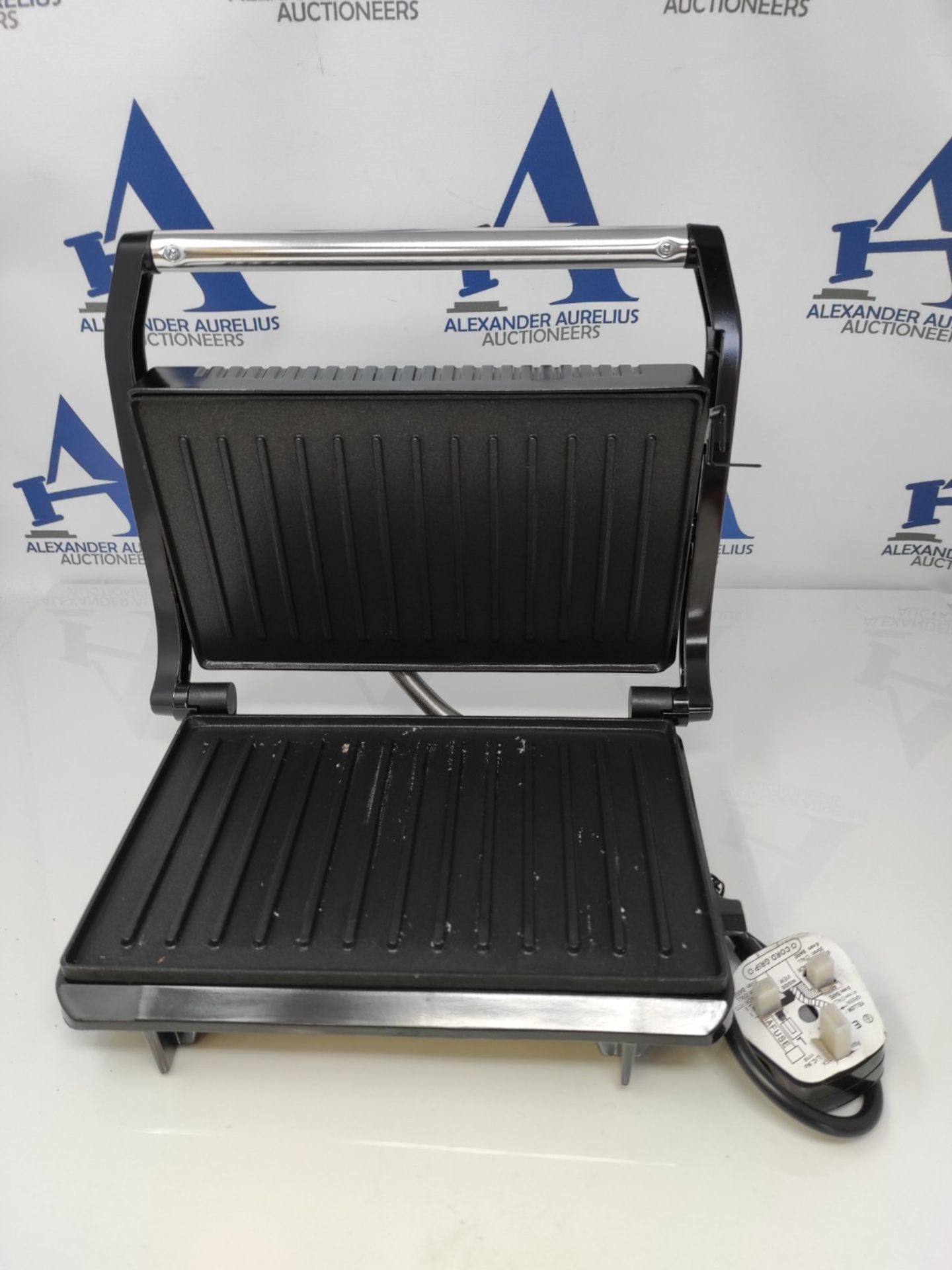 Quest 34340 Panini Press and Grill Sandwich Maker/Compact Stainless Steel Design/Non-S - Image 3 of 3