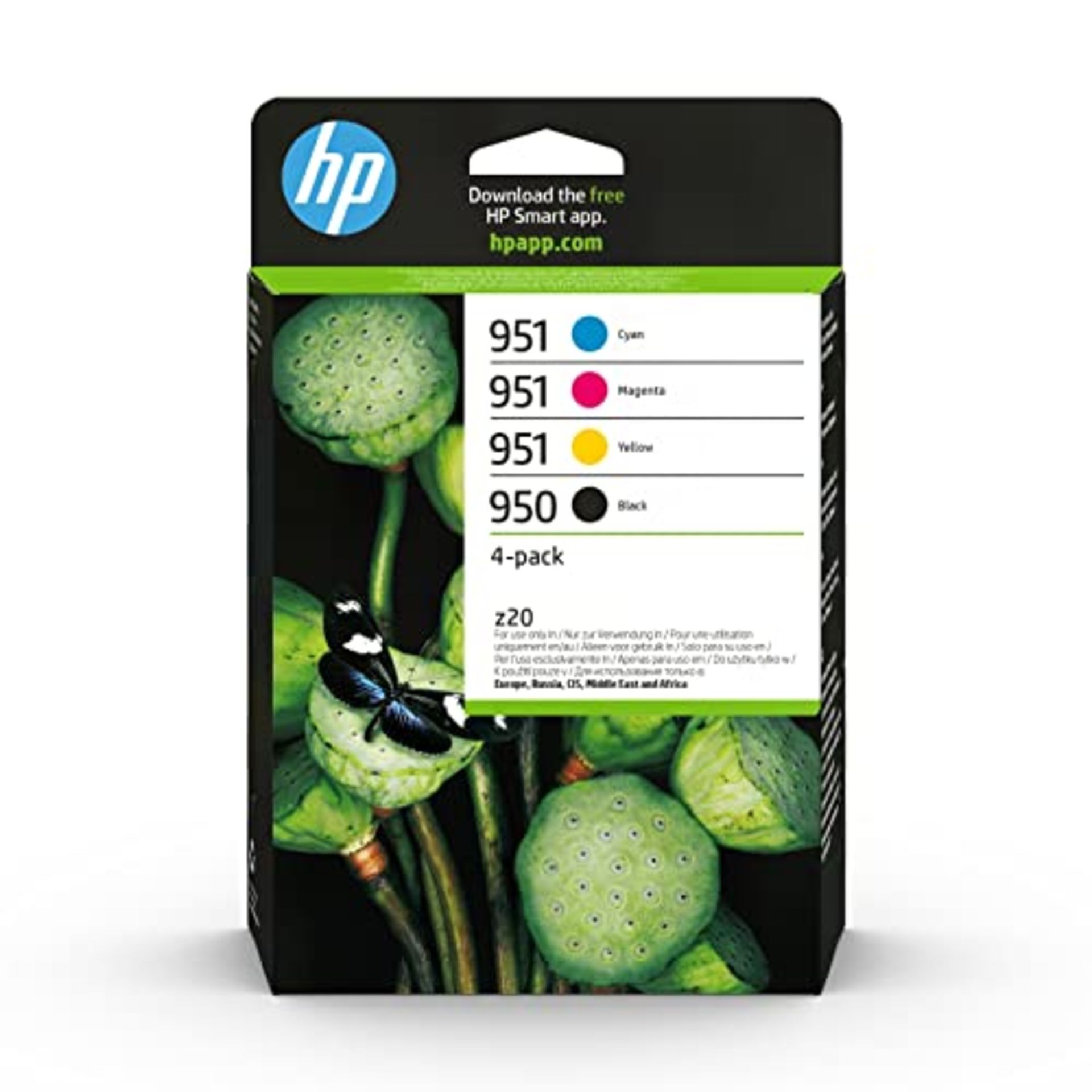 RRP £86.00 HP 950/951 Pack of 4 Original Black, Cyan, Magenta and Yellow Ink Cartridges (6ZC65AE)