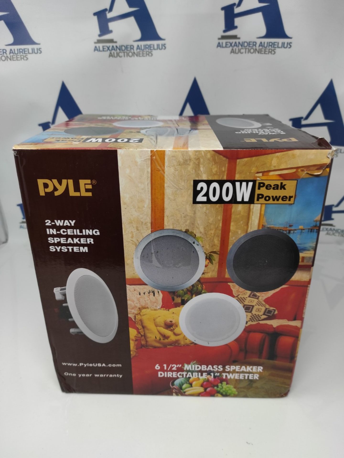 PYLE PDIC61RD 2-Way Flush Mount In-Ceiling Stereo Speakers Pair, 200 Watt, 6.5-Inch Si - Image 3 of 3