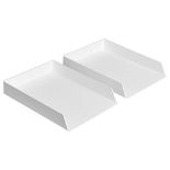 [CRACKED] Amazon Basics Plastic Organizer - Letter Tray, White, 2-Pack