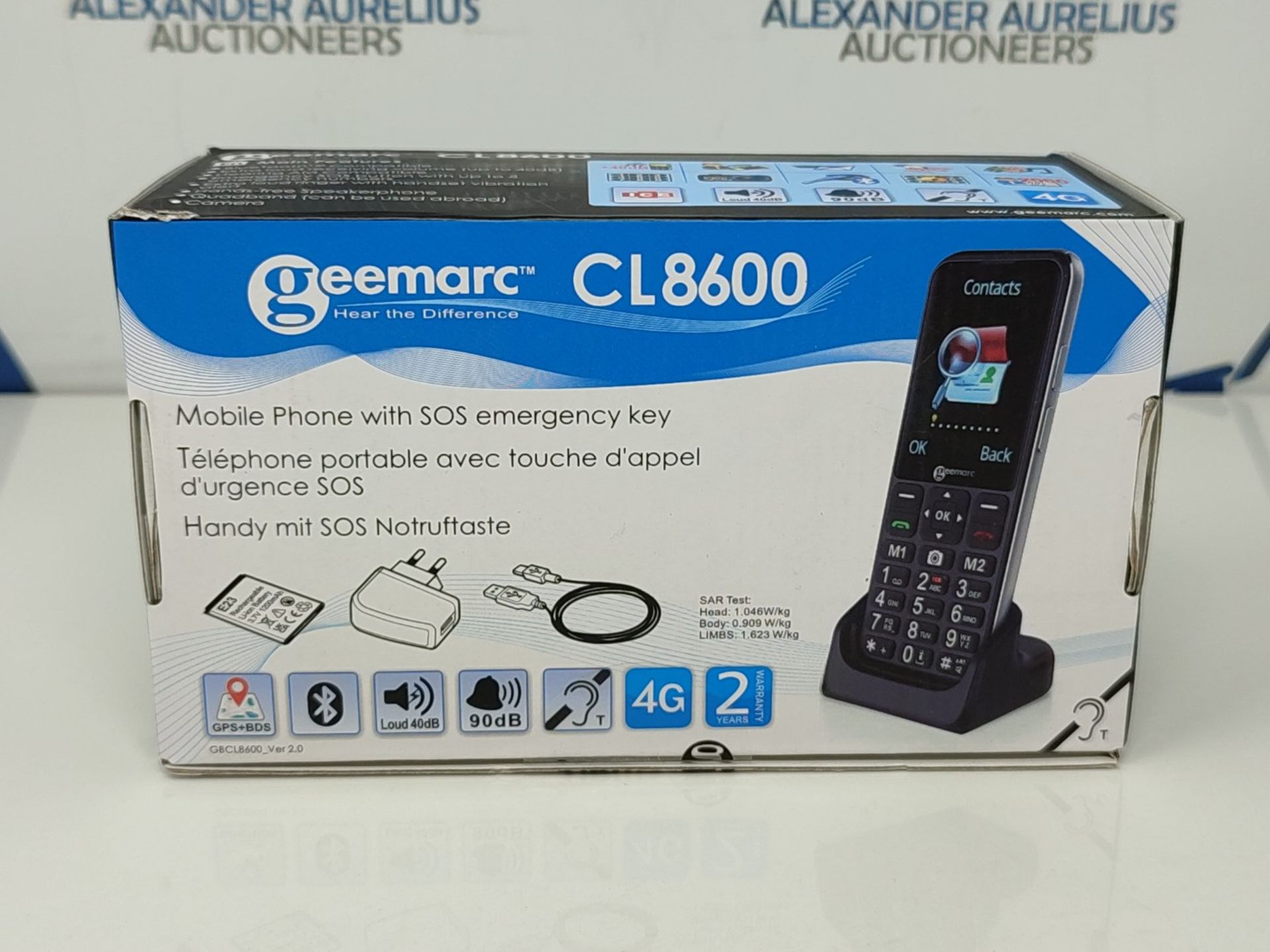 RRP £84.00 Geemarc CL8600-4G Loud Senior Mobile Phone with Large Keys, SOS Function and One-touch - Image 2 of 3