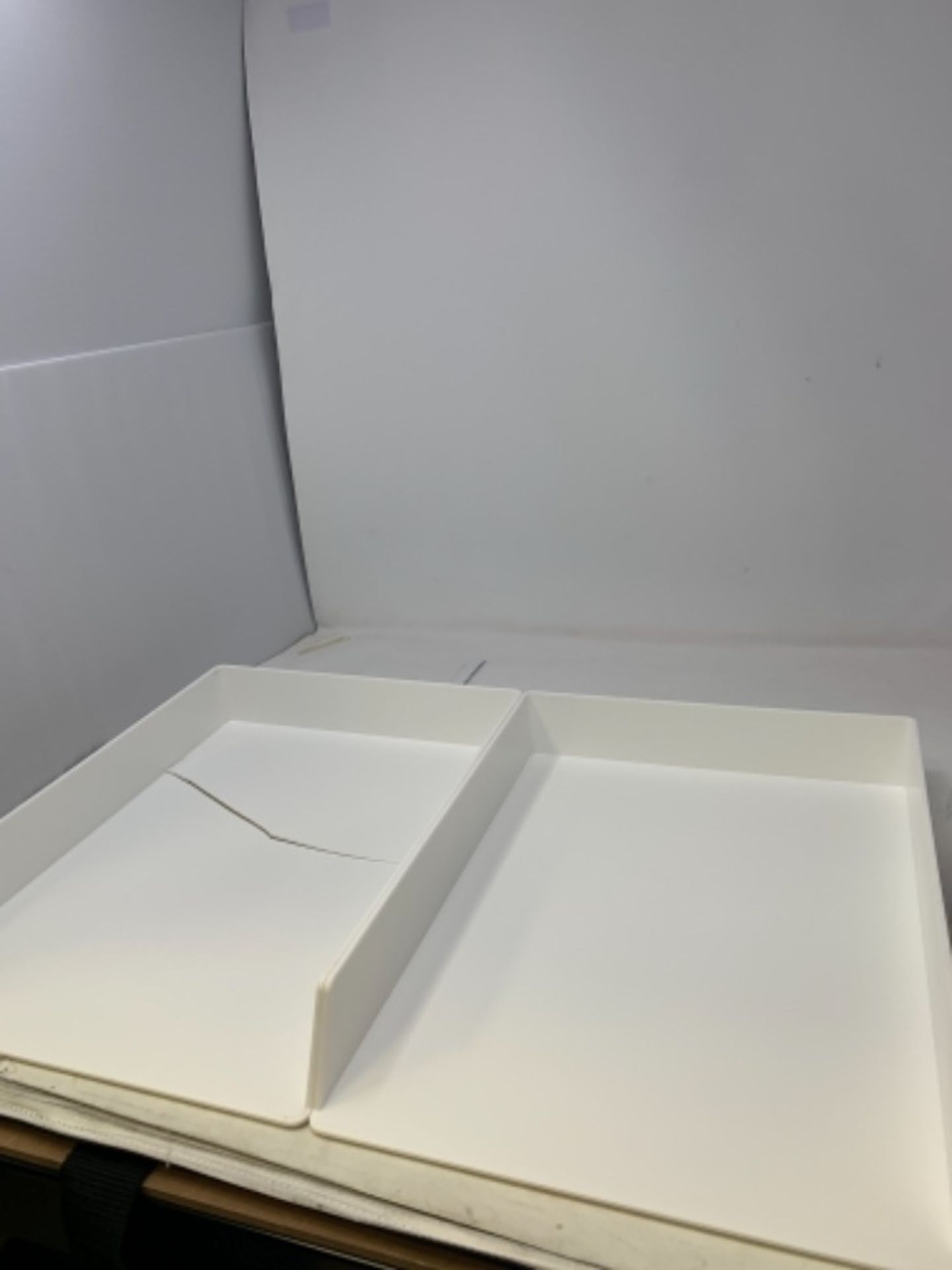 [CRACKED] Amazon Basics Plastic Organizer - Letter Tray, White, 2-Pack - Image 2 of 2