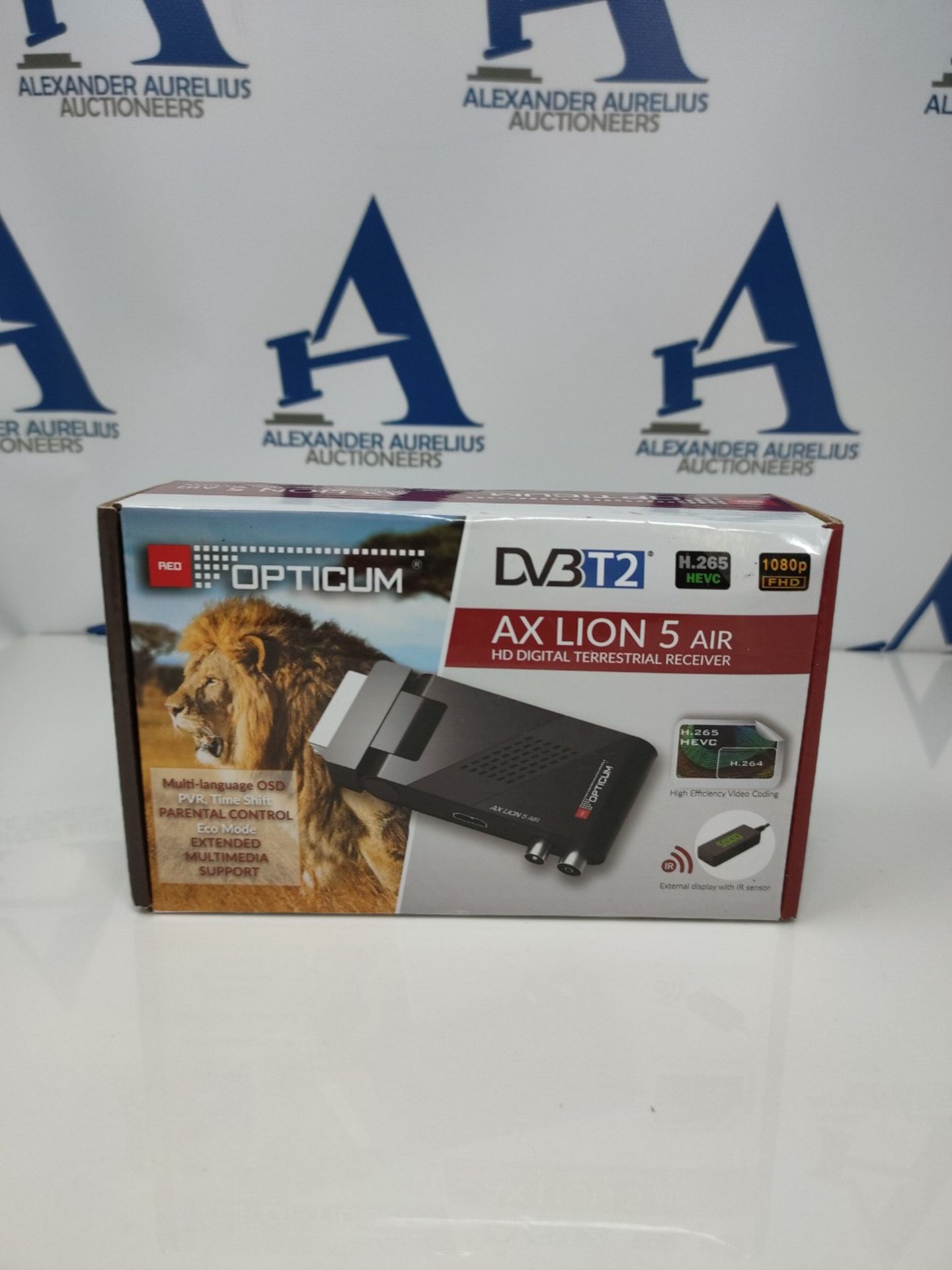 RED OPTICUM AX Lion 5 Air DVB-T2 H.265 Receiver with Recording Function - External IR - Image 2 of 3