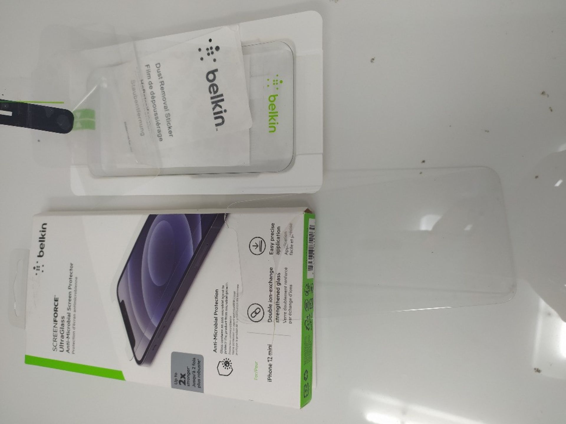 Belkin iPhone 12 Mini Screen Protector UltraGlass Anti-Microbial (Ultimate Protection - Image 2 of 2