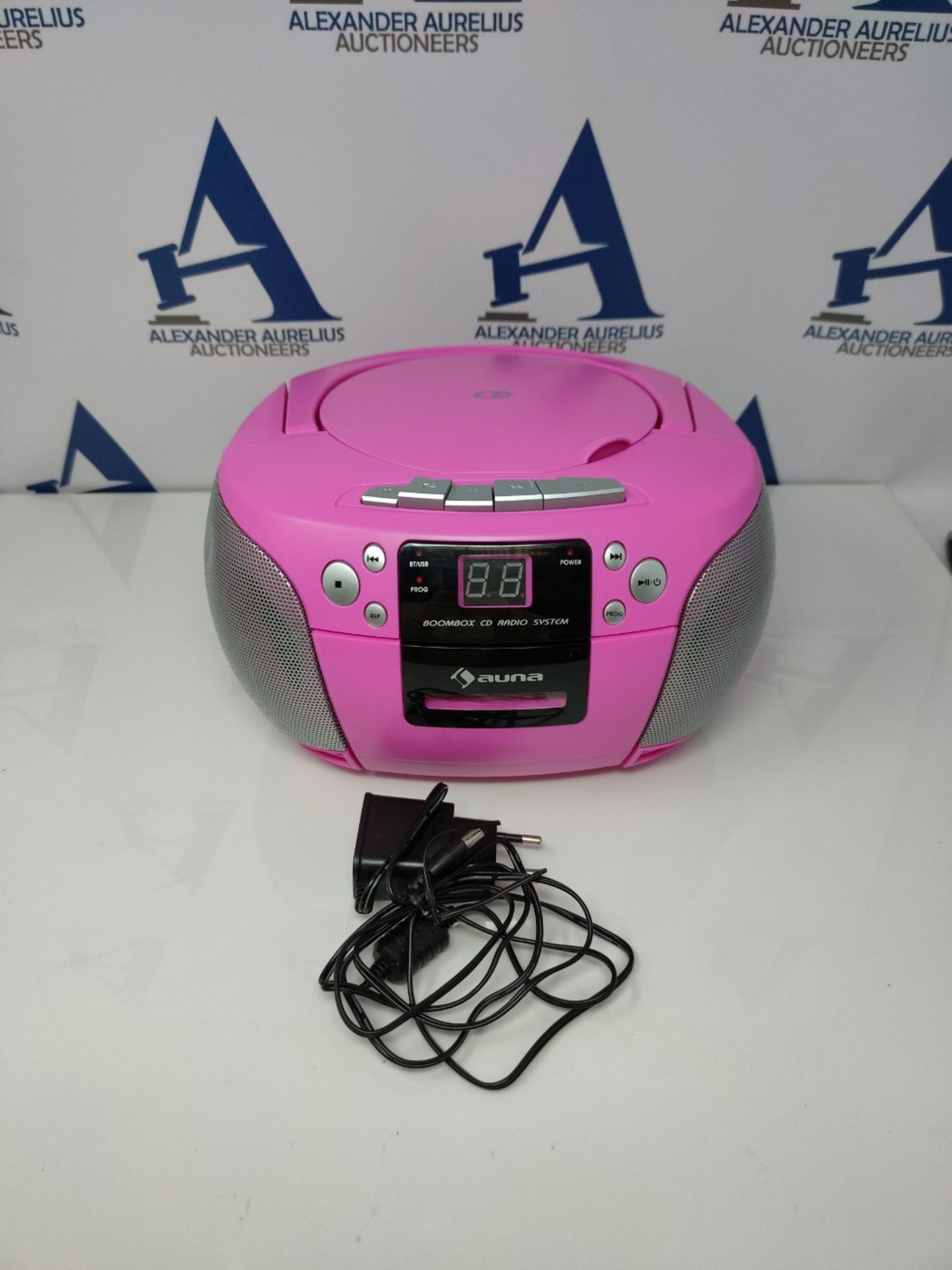 RRP £57.00 auna Harper CD Boombox - CD Player, Wireless: Bluetooth Function, Tape Cassette Player - Image 2 of 2