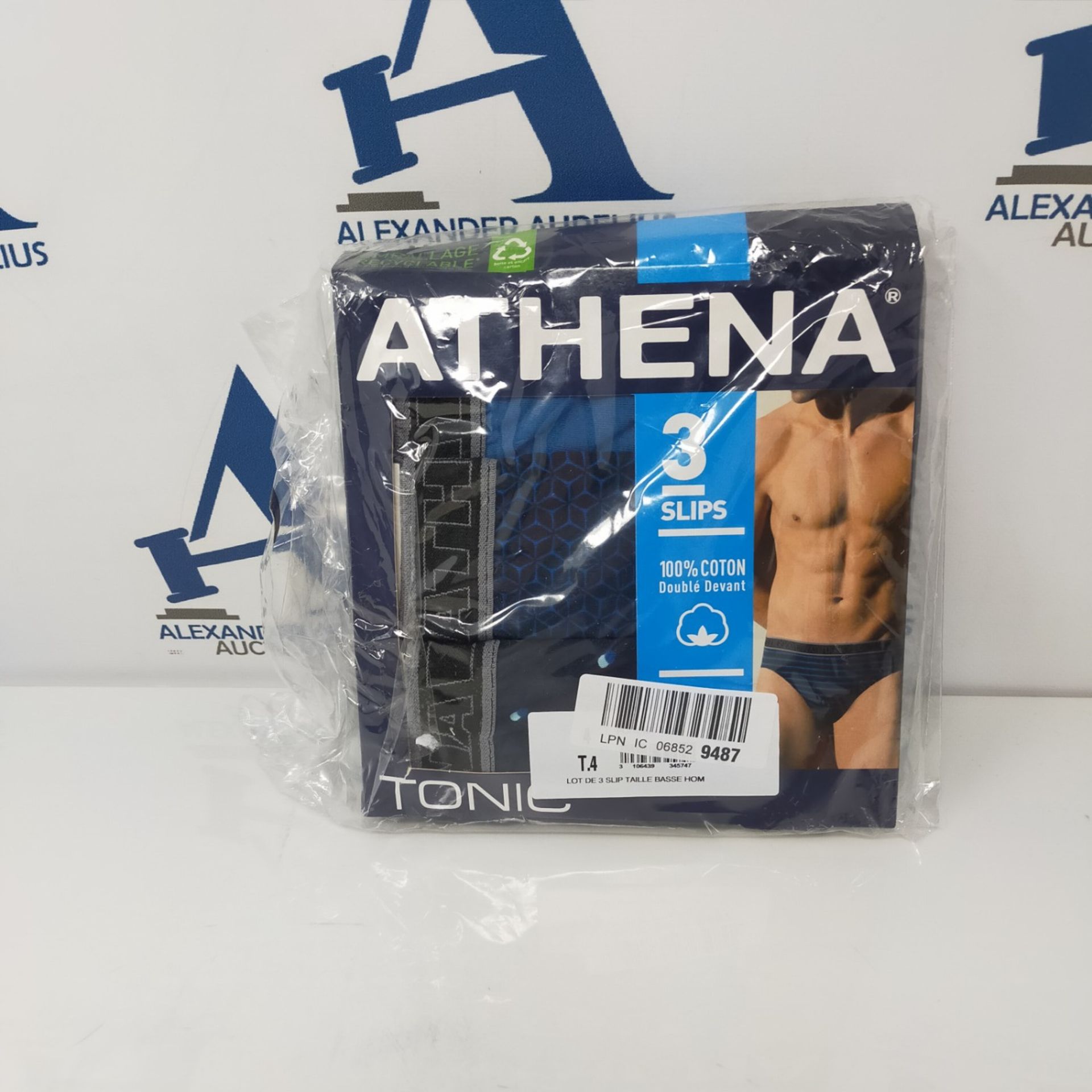 Athena Men's Tonic Knickers, (Pois/Mozaique/Bleu 1920), Large (Size: 4) (Pack of 3) - Image 2 of 2