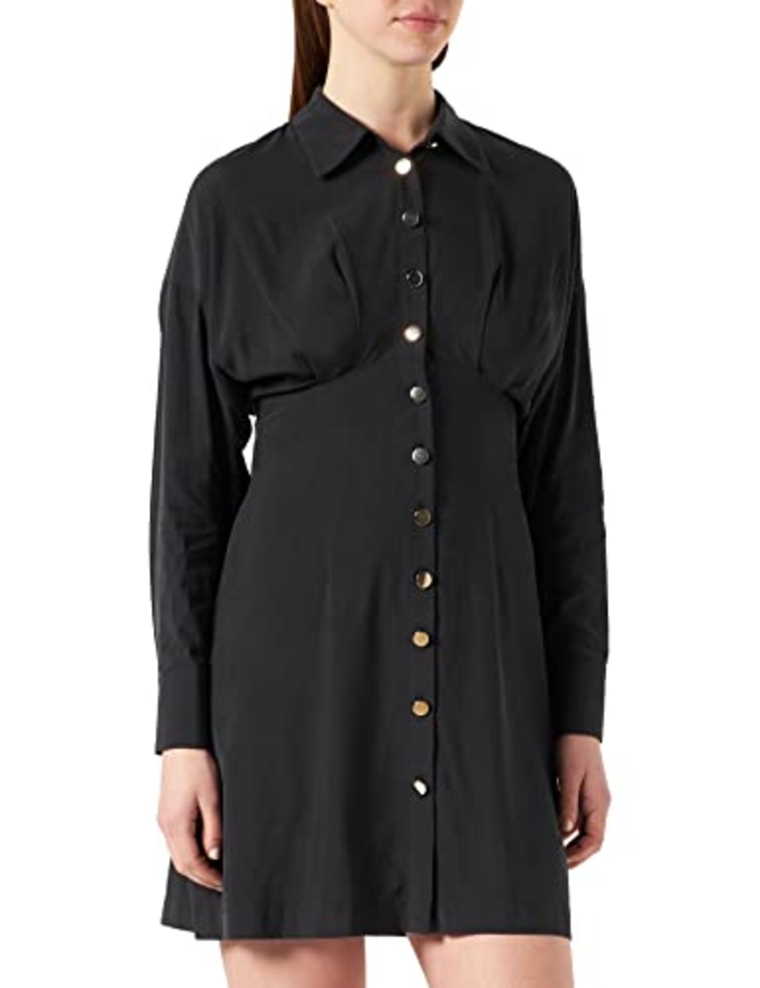 RRP £72.00 Sisley Women's Dress 48T8LV00M, Black 100, 8