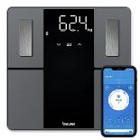 Beurer BF600 Body Analysis Scale Connected Bathroom Scale with HealthManager App, Blac