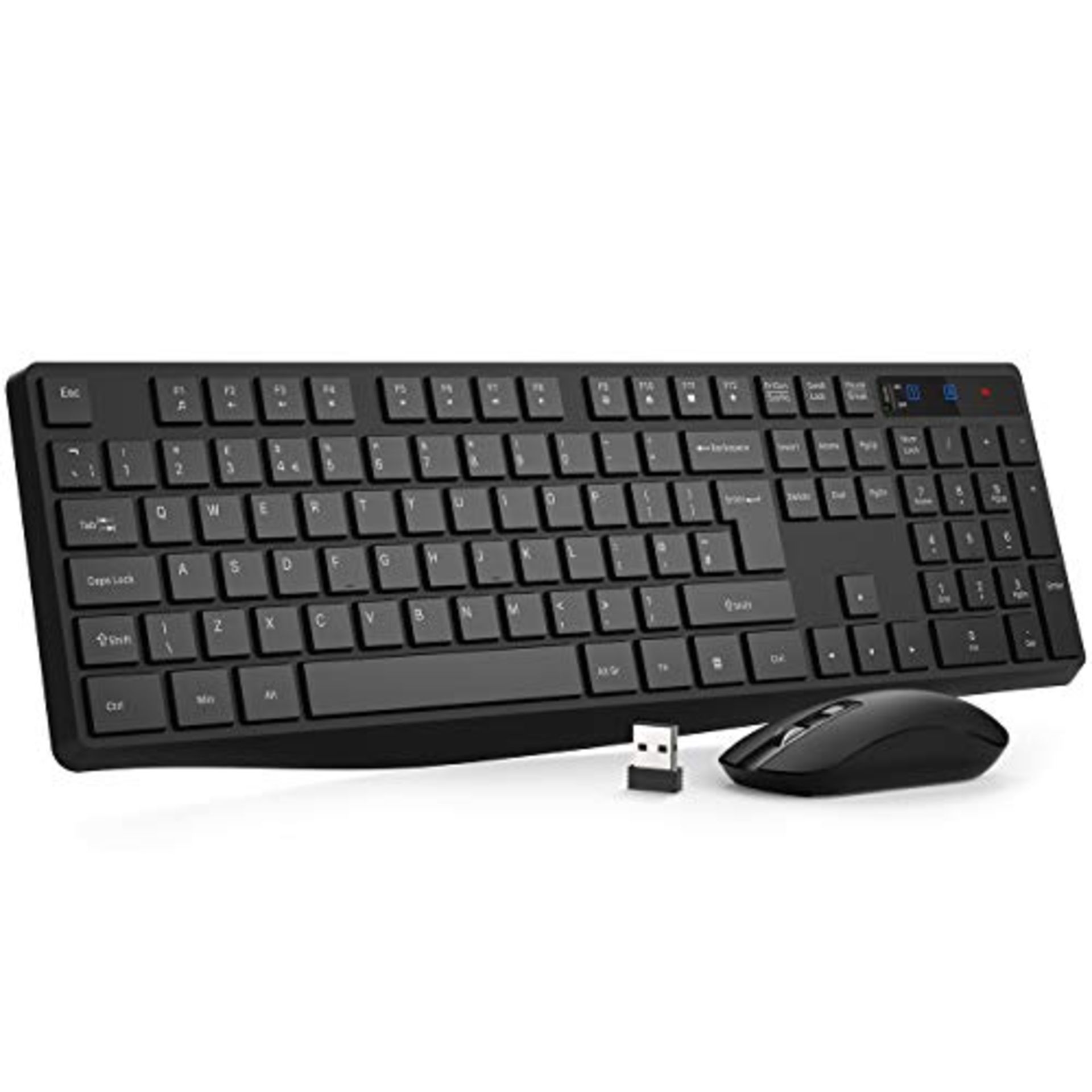 Wireless Keyboard and Mouse Set,VicTsing Stylish Full-Size Keyboard & Quiet Mouse Comb