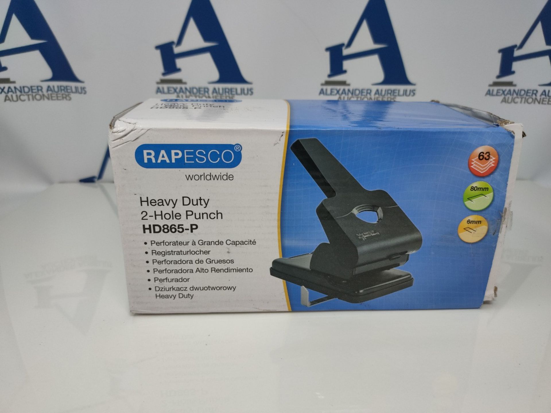 Rapesco 1631 Germ-Savvy Antibacterial: HD865-P Heavy Duty 2-Hole Punch â¬  Black - Image 2 of 3