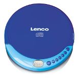 Lenco CD-011 Portable CD Player/Walkman/Diskman/CD Walkman, blue