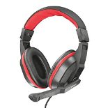 Trust Ziva Cuffie Over-Ear da Gioco con Microfono a Scomparsa, Nero/Rosso