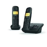 Gigaset A270A DUO - Basic Cordless Home Phone with Big Display, Answer Machine and Spe