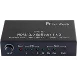 FeinTech VSP01202 HDMI 2.0 Splitter 1x2 with 4K HDR Down-Scaler Audio EDID Black