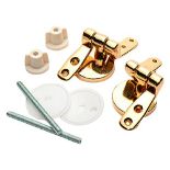 Merriway BH05718 Wooden Toilet Seat Hinge Pair, Polished Brass