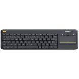 Logitech K400 Plus Wireless Livingroom Keyboard, AZERTY French Layout - Black