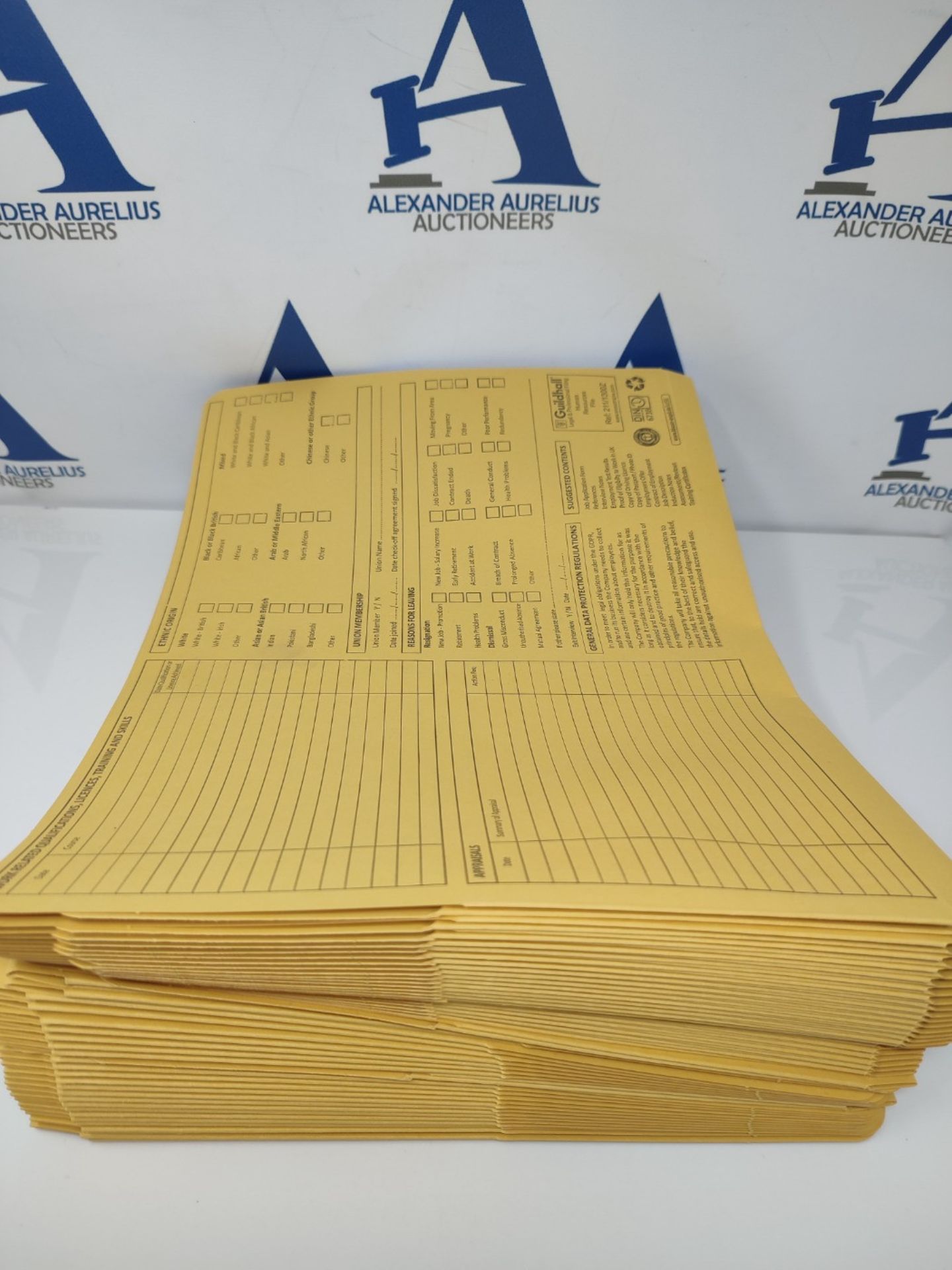 Exacompta Guildhall Human Resources File, 315 gsm, Foolscap , Pre-Printed - Yellow, Pa - Image 2 of 2