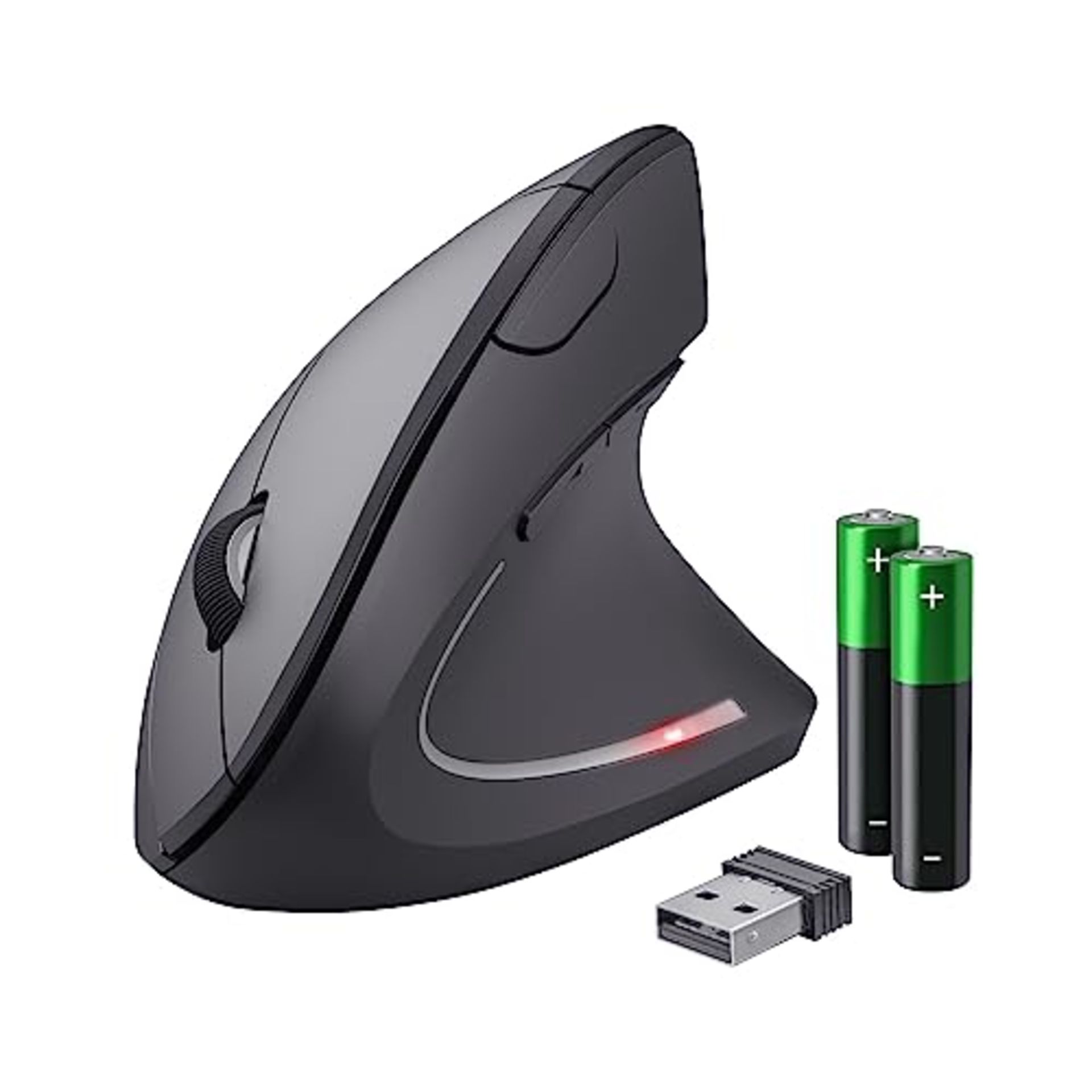 Trust Verto Mouse Verticale Wireless, Mouse Ergonomico senza Filo, 800/1200/1600 DPI,