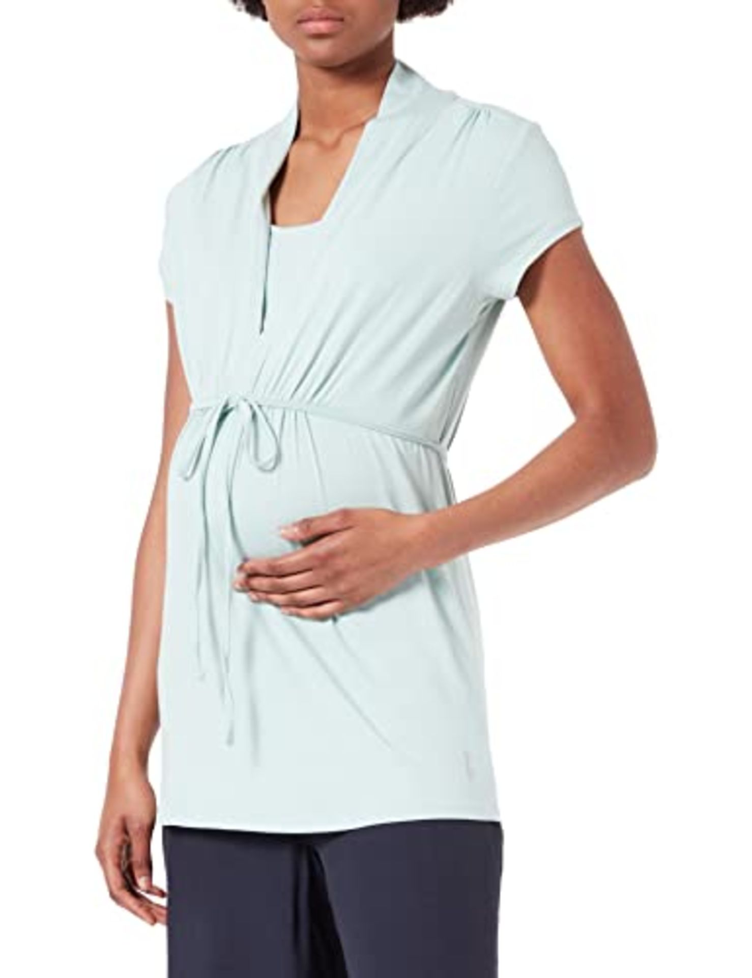 Esprit Maternity Women's T-Shirt Nursing Short Sleeve, Pale Mint-356, M